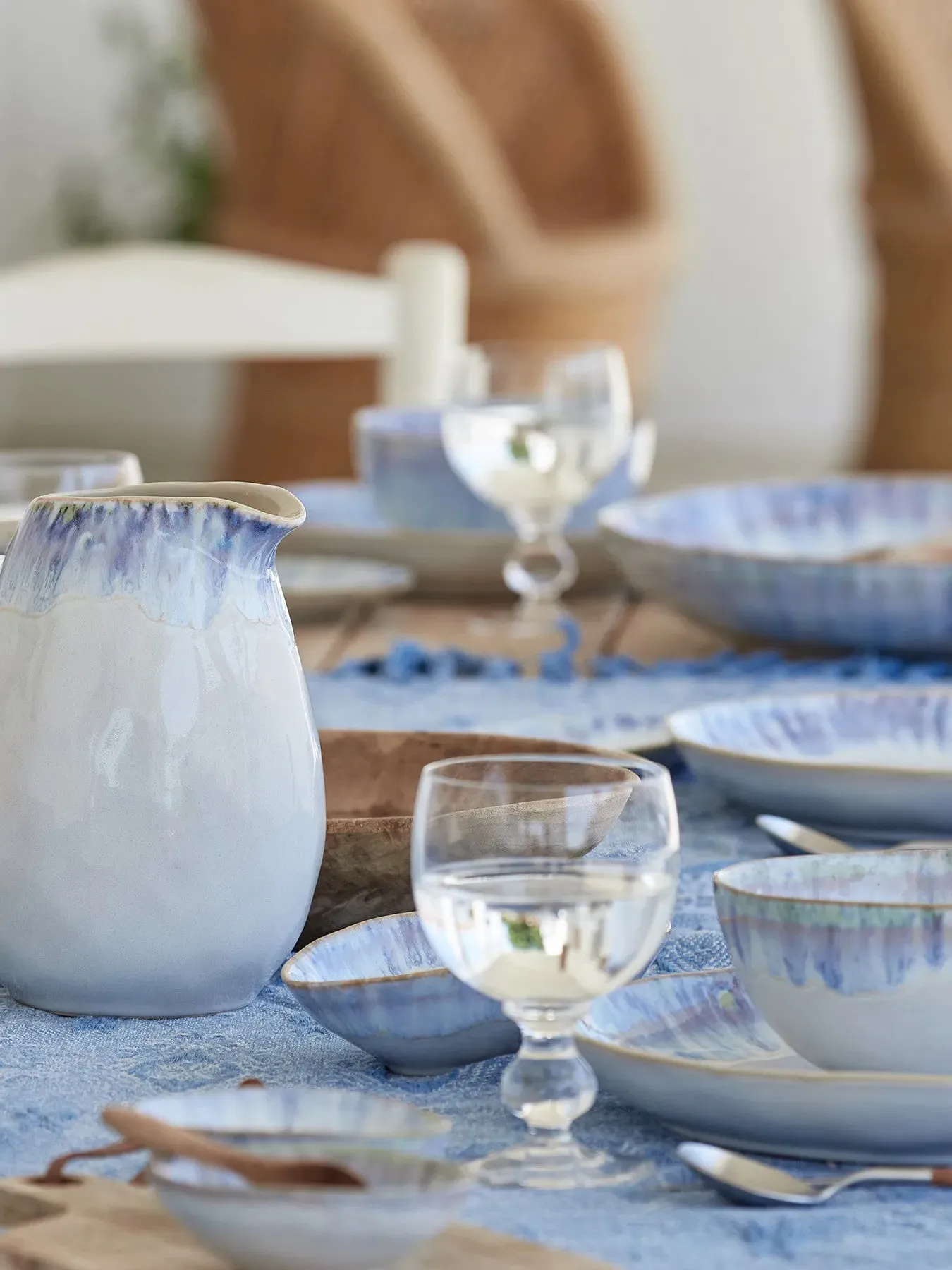 Oval Pasta Bowl - Blue, Ceramic
