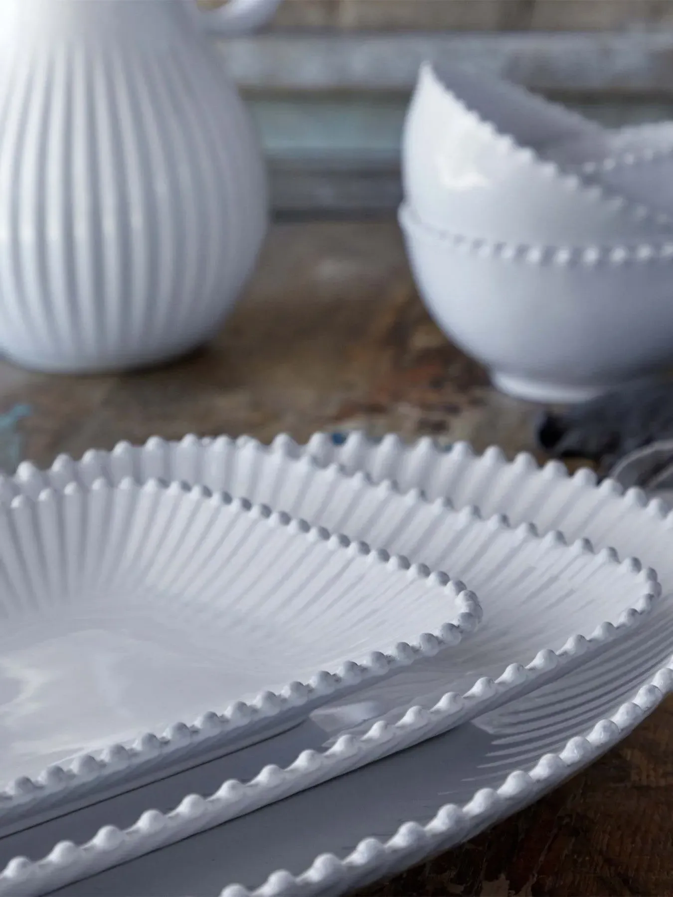 Rectangular Platter Tray - White, Stoneware
