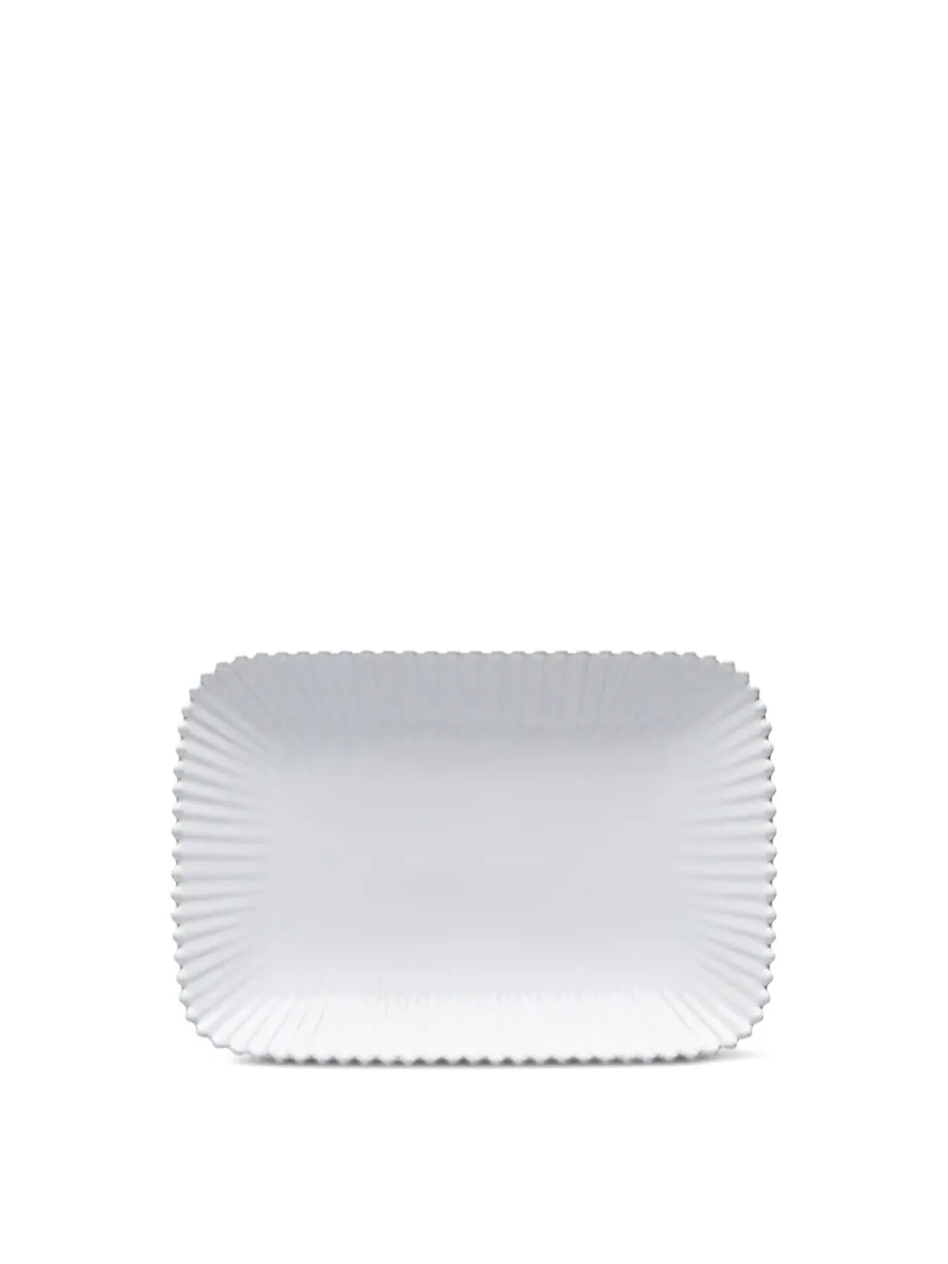 Rectangular Platter with Beaded Rim - White image