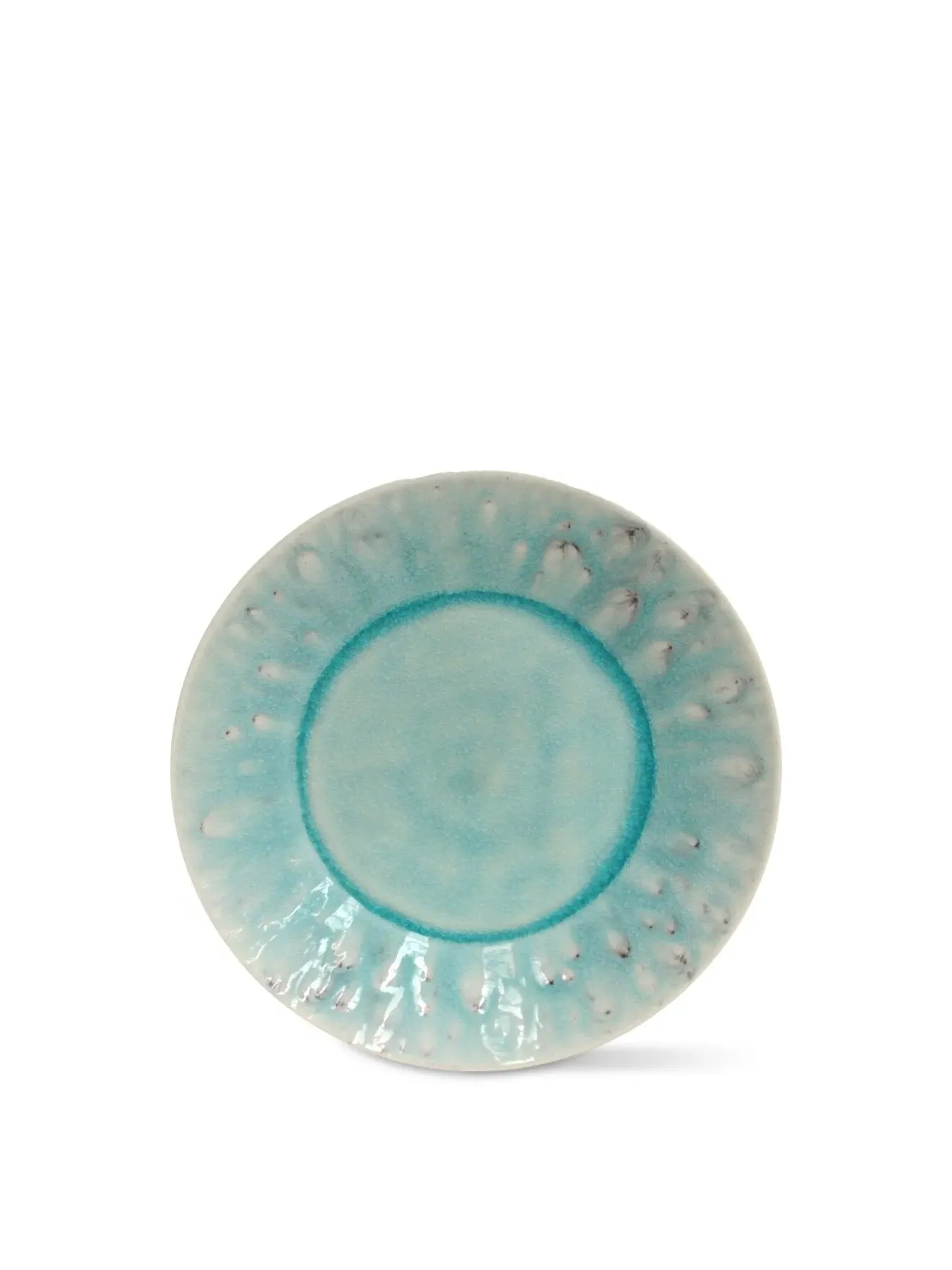 Salad Plate with Crackled Finish - Blue, Ceramic image
