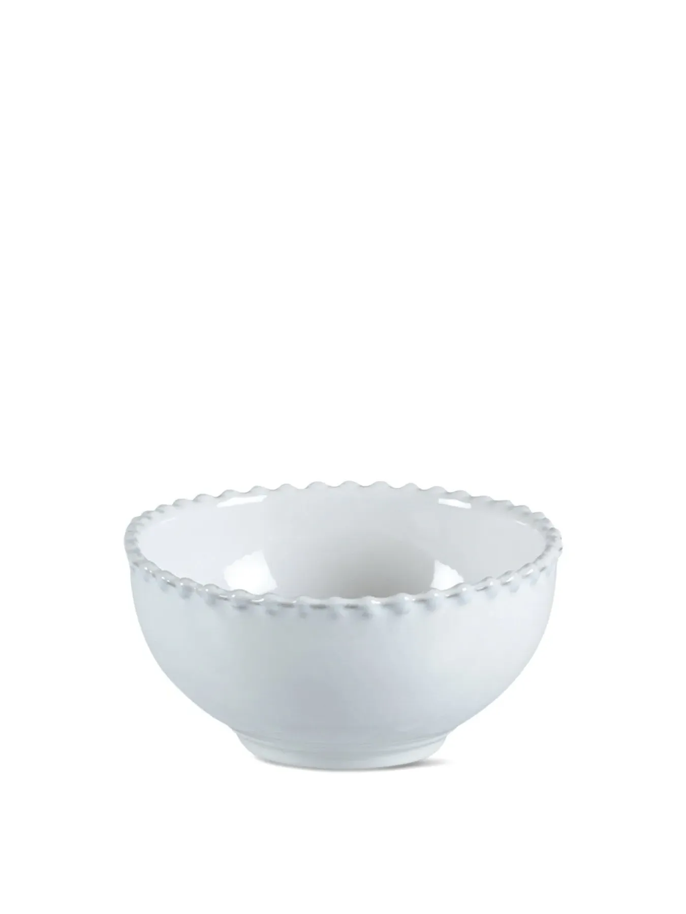 Soup Bowl with Beaded Rim - White, Stoneware image
