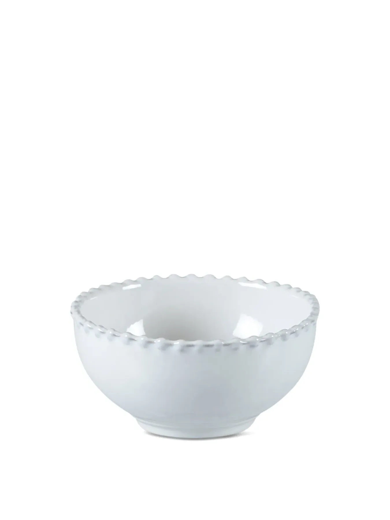 Soup Cereal Bowl with Beaded Rim - White, Stoneware image