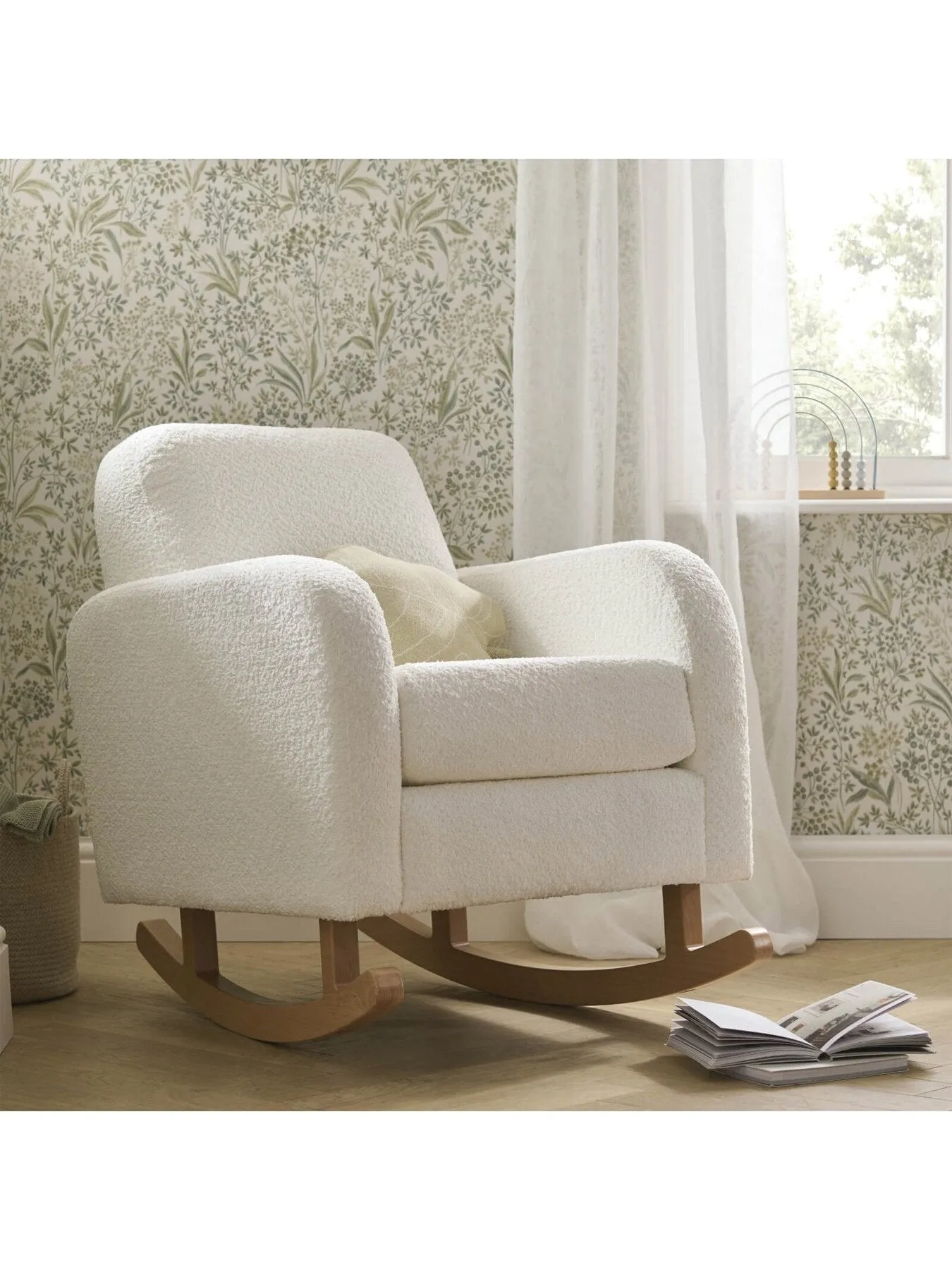 Rocking Nursing Chair - Off White, Boucle