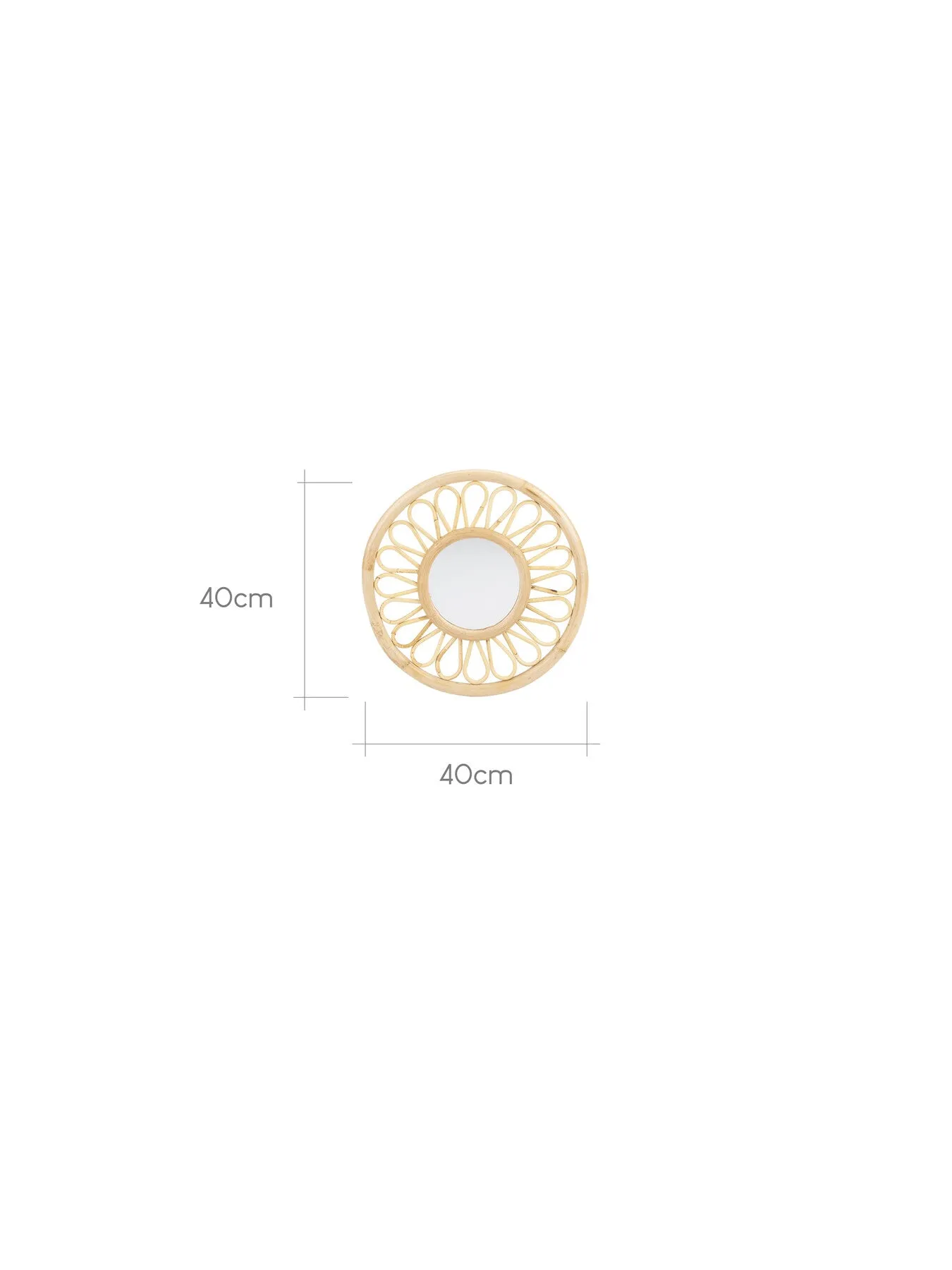Round Nursery Mirror - Natural, Rattan