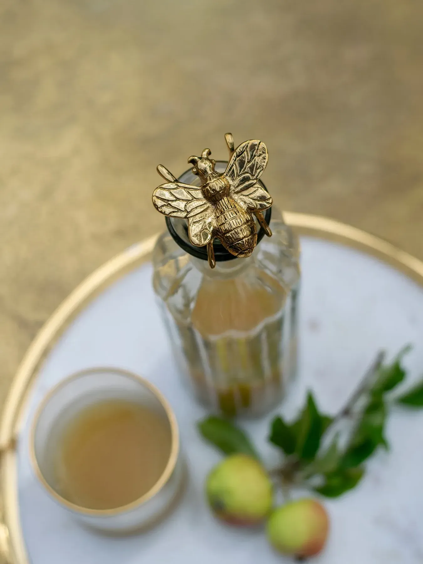 Bee Bottle Stopper - Brass