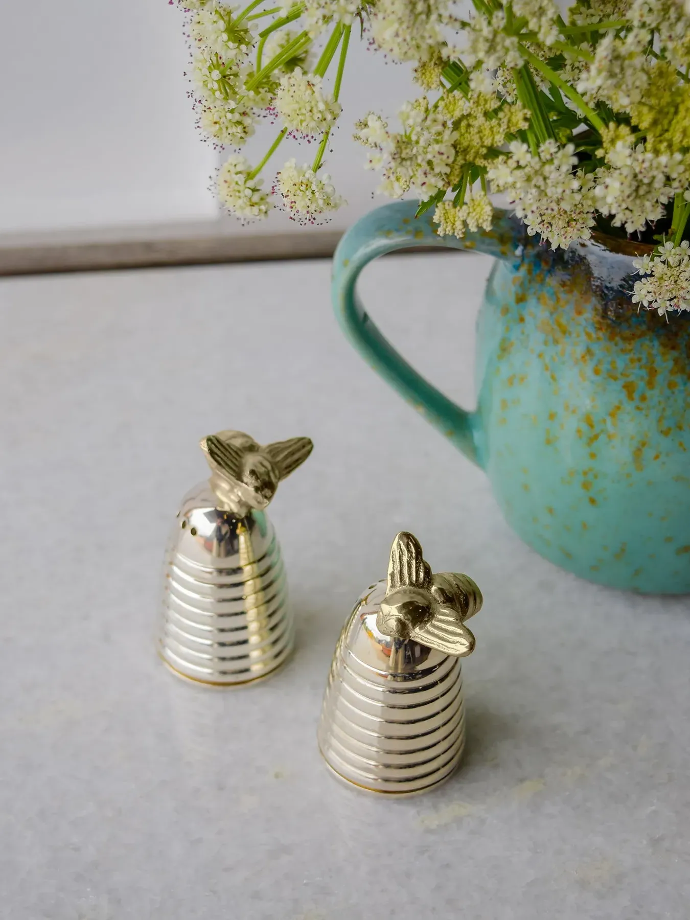 Bee & Hive Cruet Set - Silver Plated