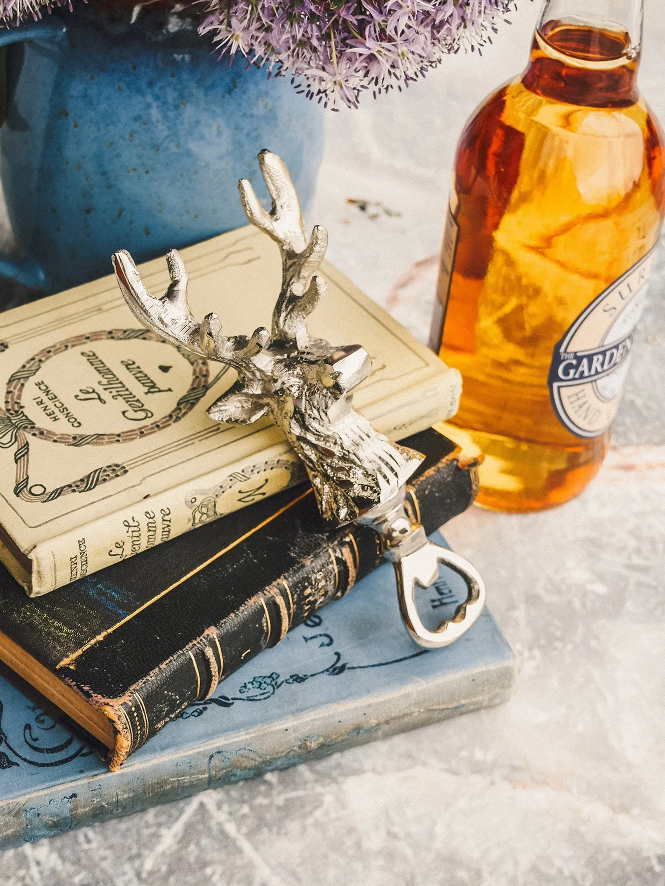 Stag Head Bottle Opener - Nickel Finish