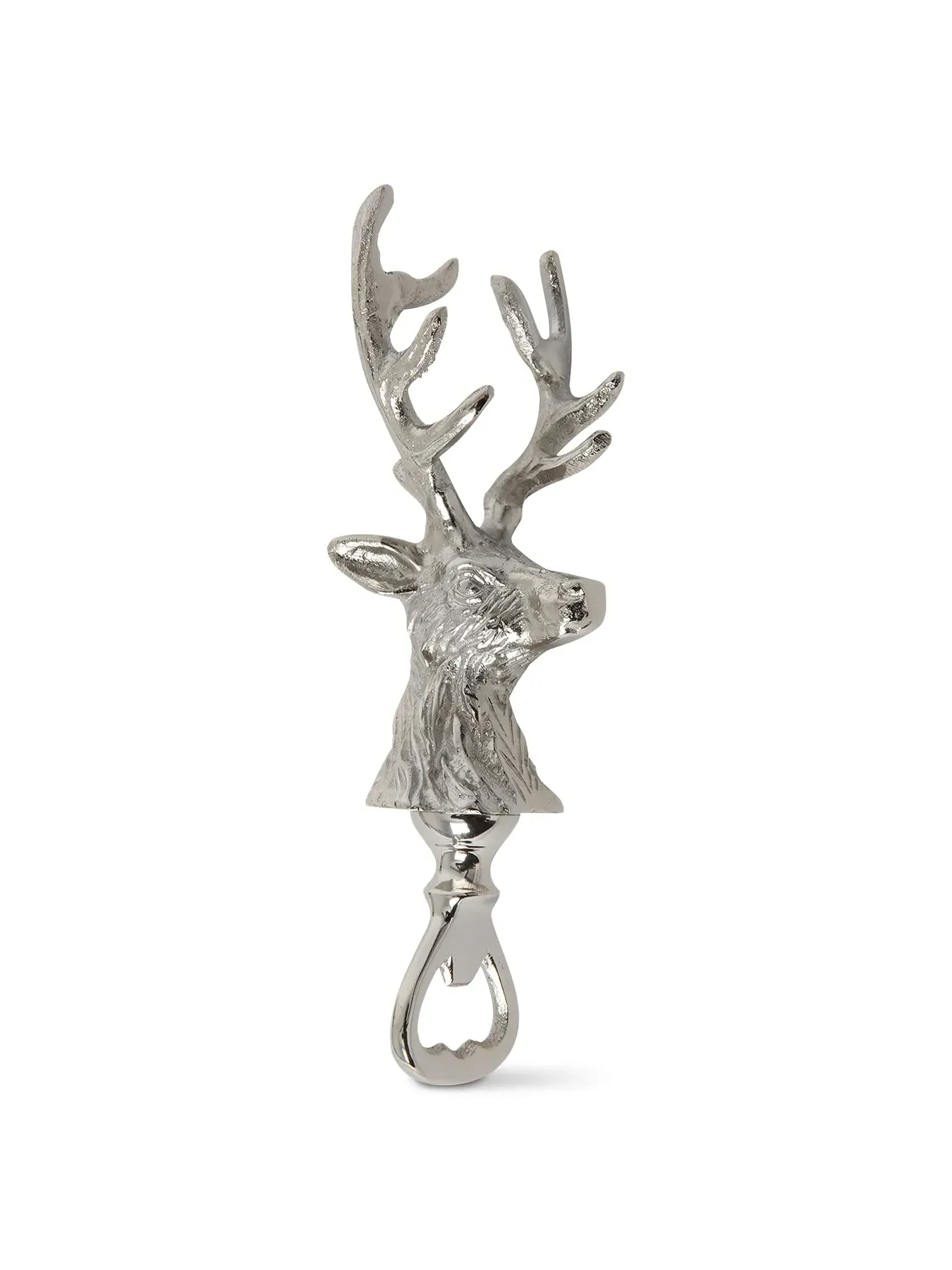 Stag Head Bottle Opener - Nickel Finish image