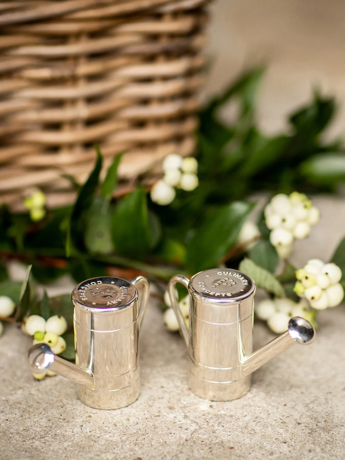 Watering Can Salt & Pepper Set - Silver Plated