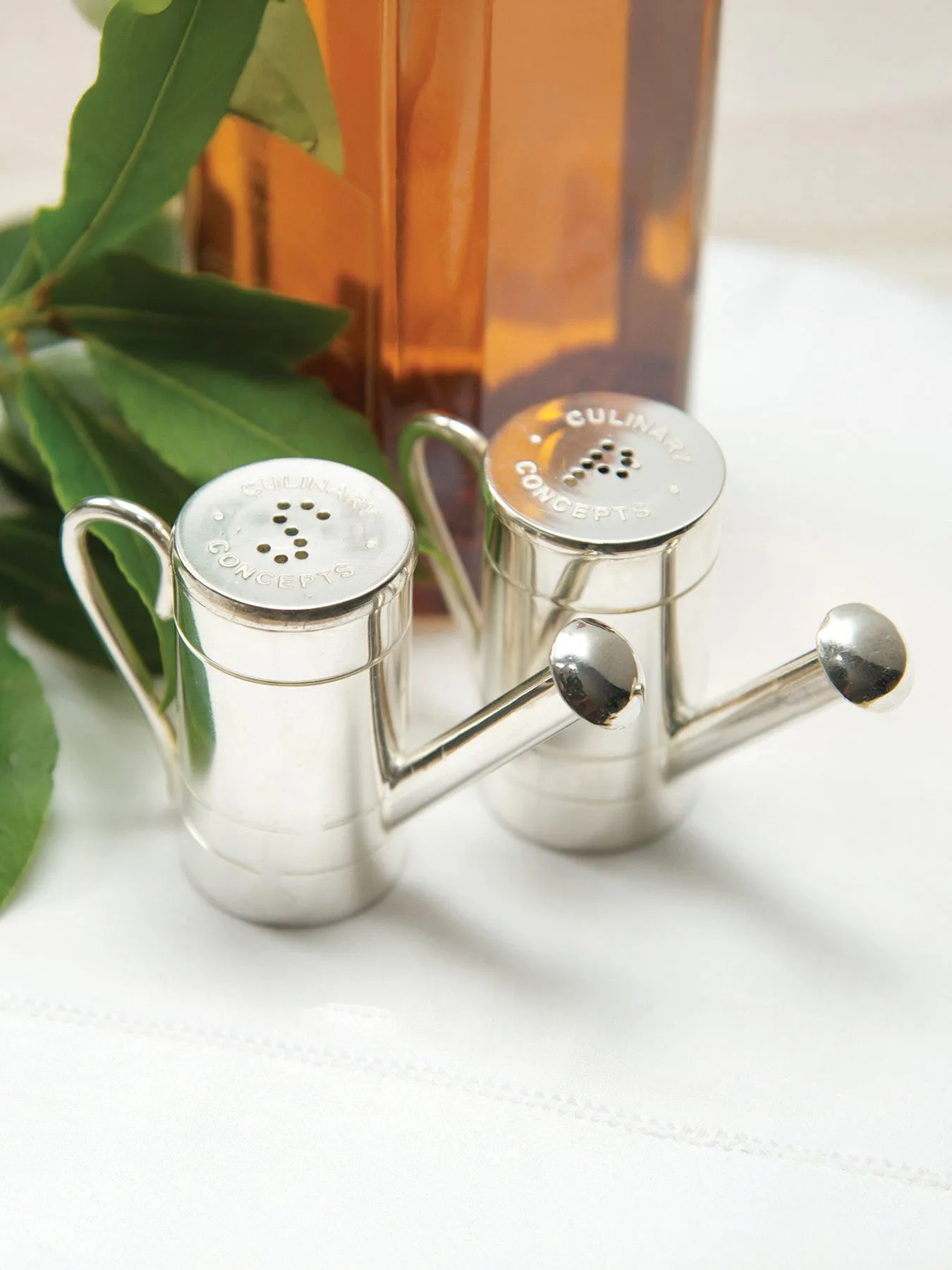 Watering Can Salt & Pepper Set - Silver Plated