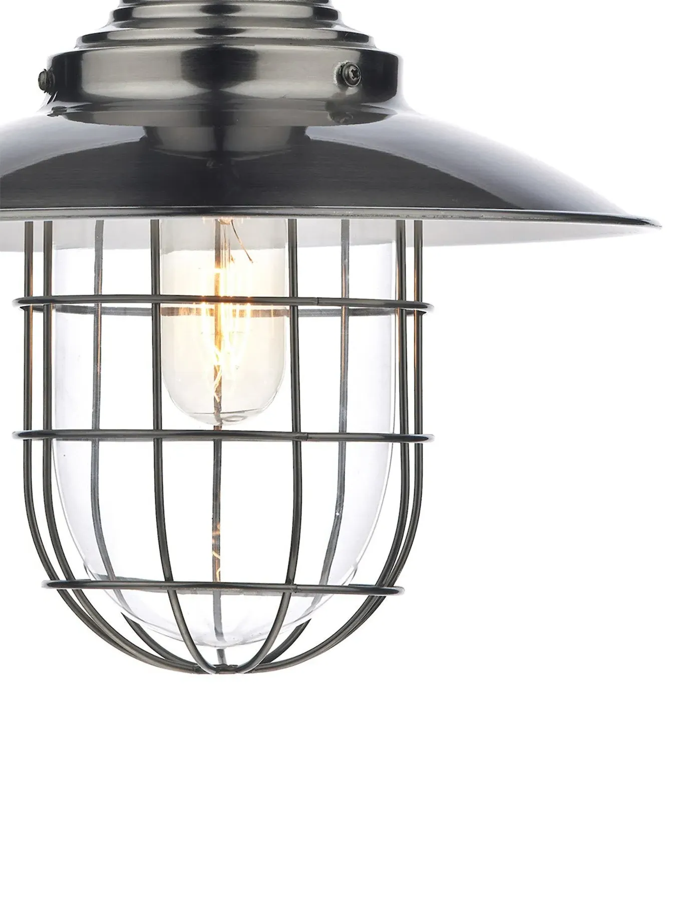 1 Light Pendant Light with Cage - Antique Chrome