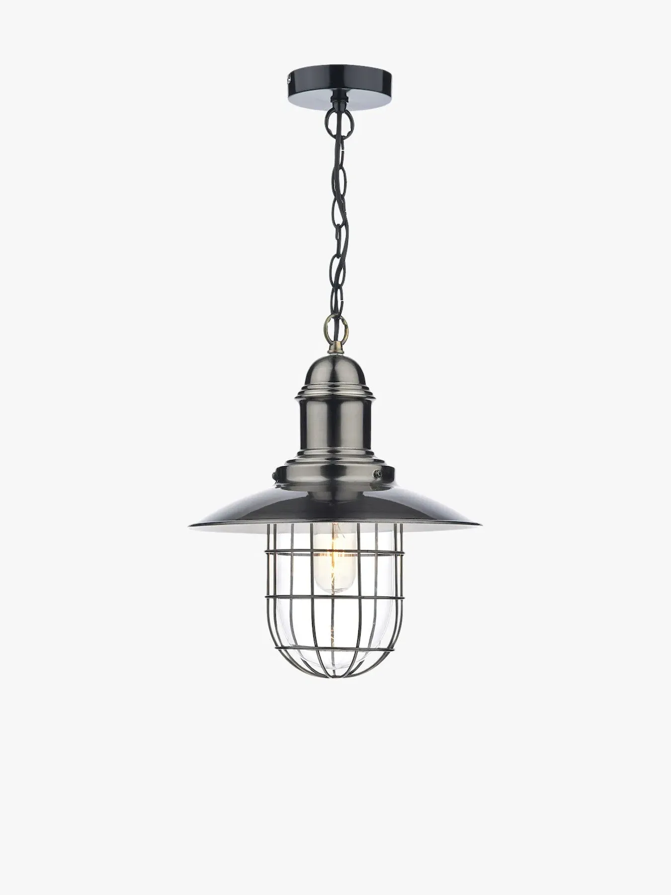1 Light Pendant Light with Cage - Antique Chrome image