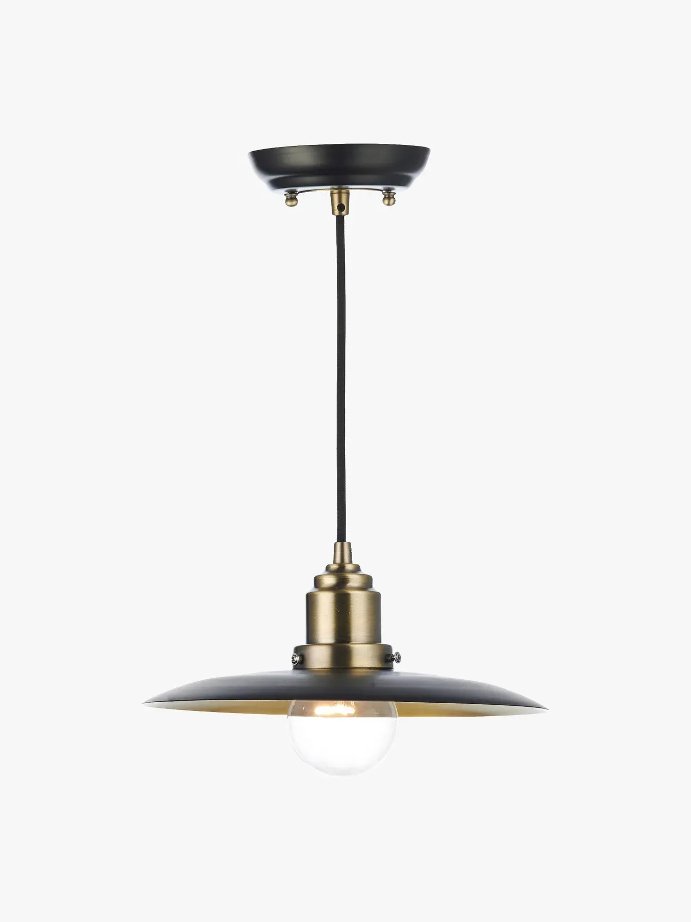 1 Light Pendant with Chain - Black, Metal image