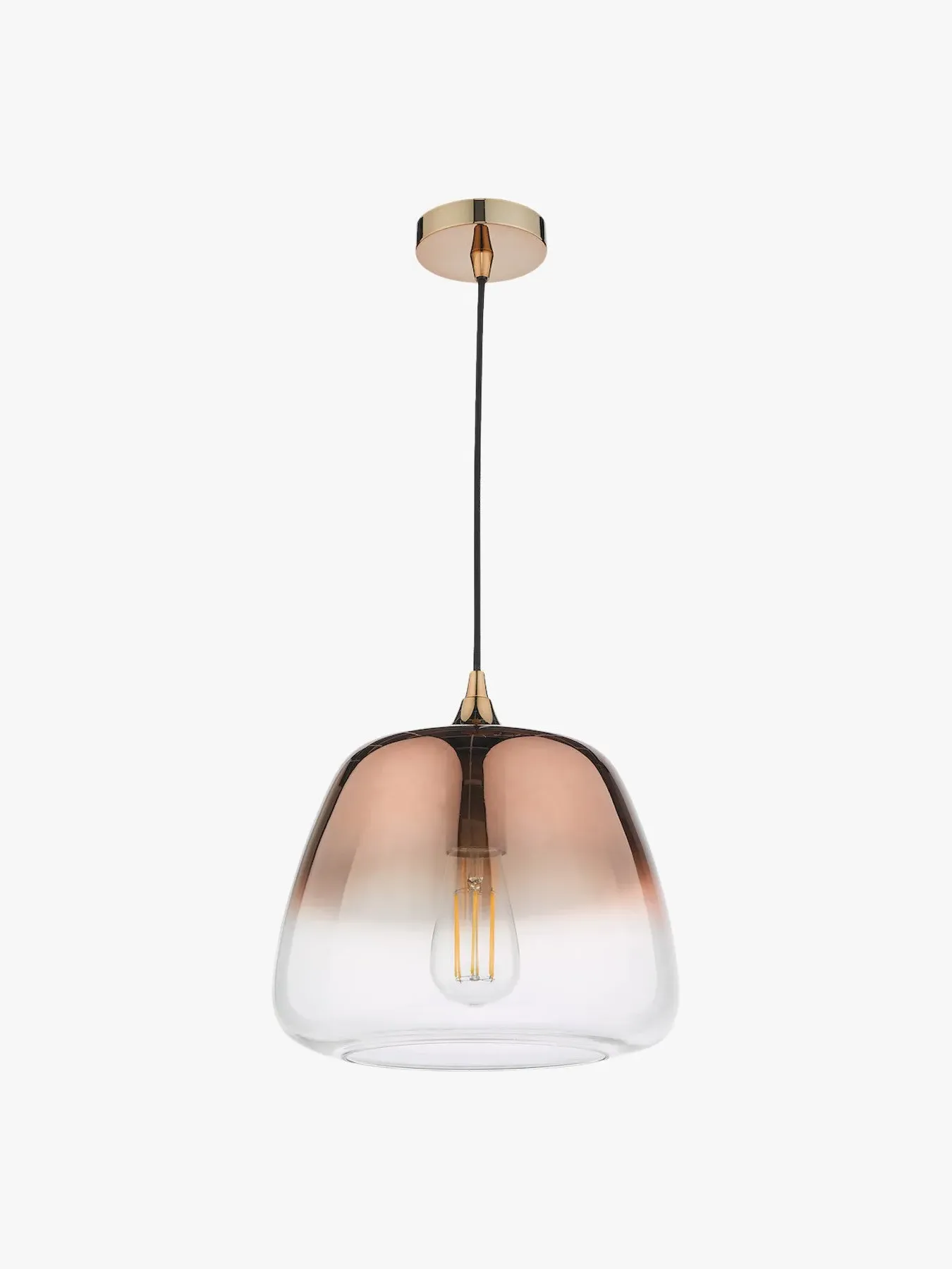 1 Light Pendant with Ombre Shade - Copper, Glass image