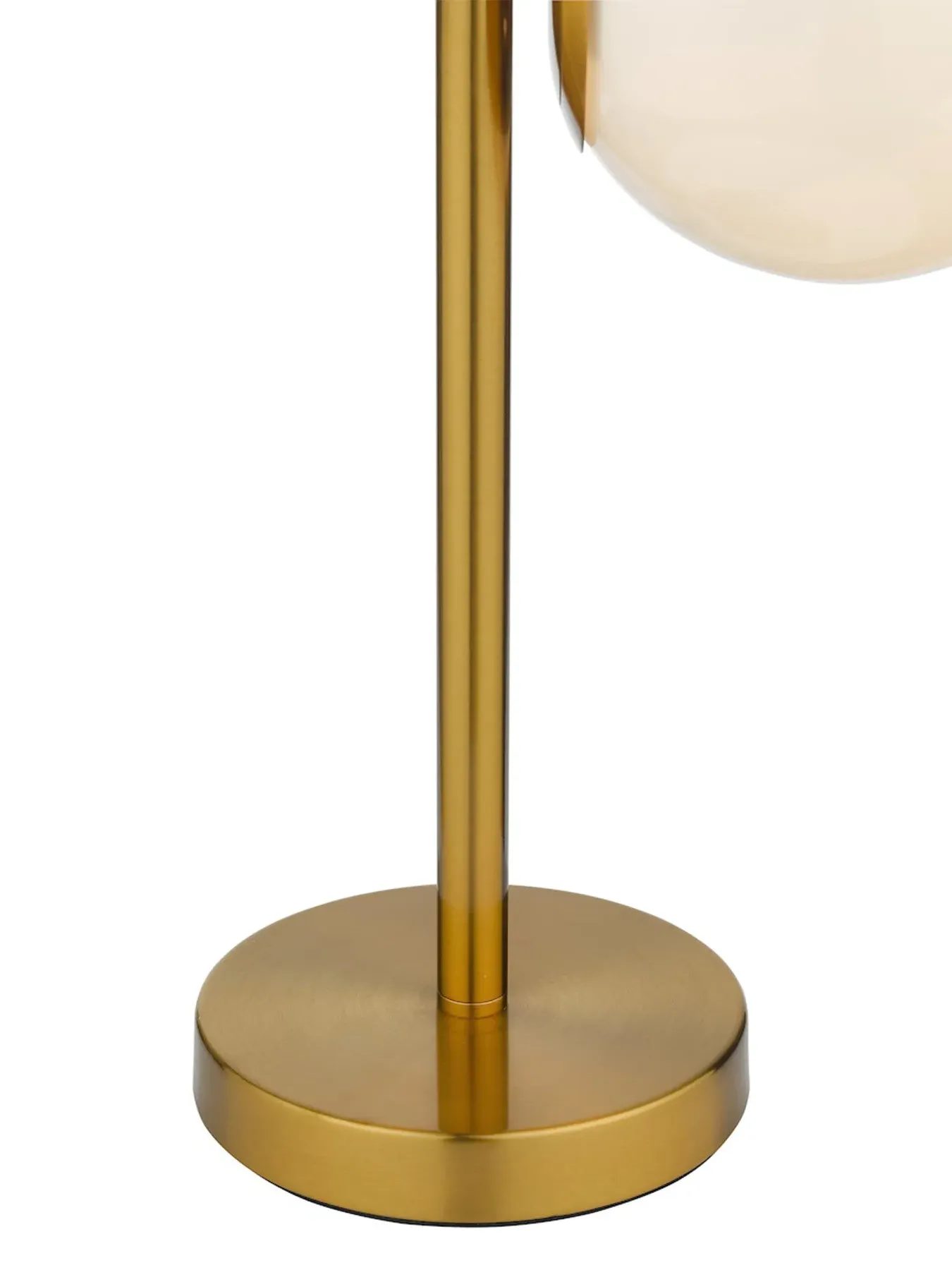 2 Light Table Lamp with Globes - Brass, Solid