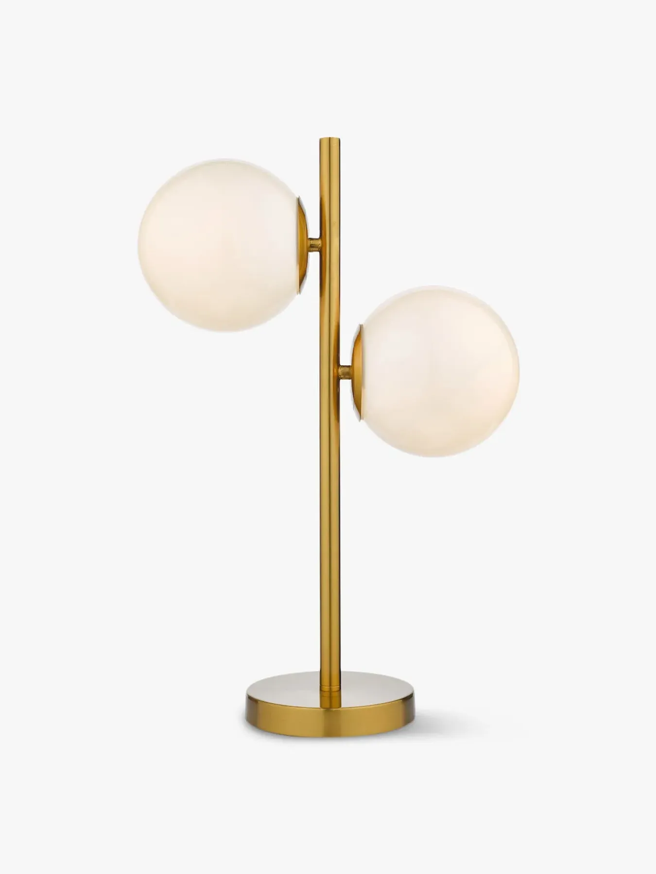 2 Light Table Lamp with Globes - Brass, Solid image