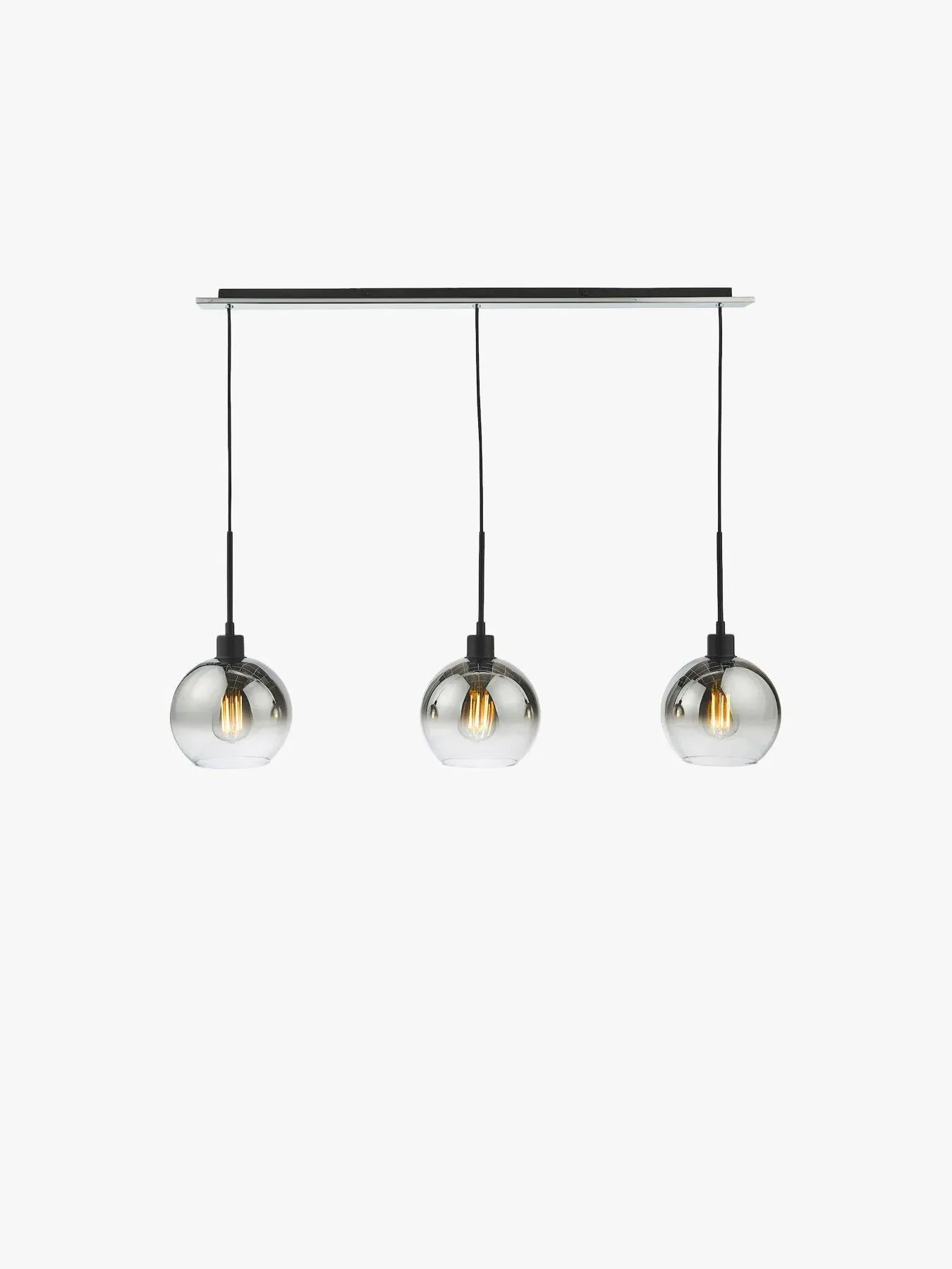 3-Light Bar Pendant - Matt Black, Metal image