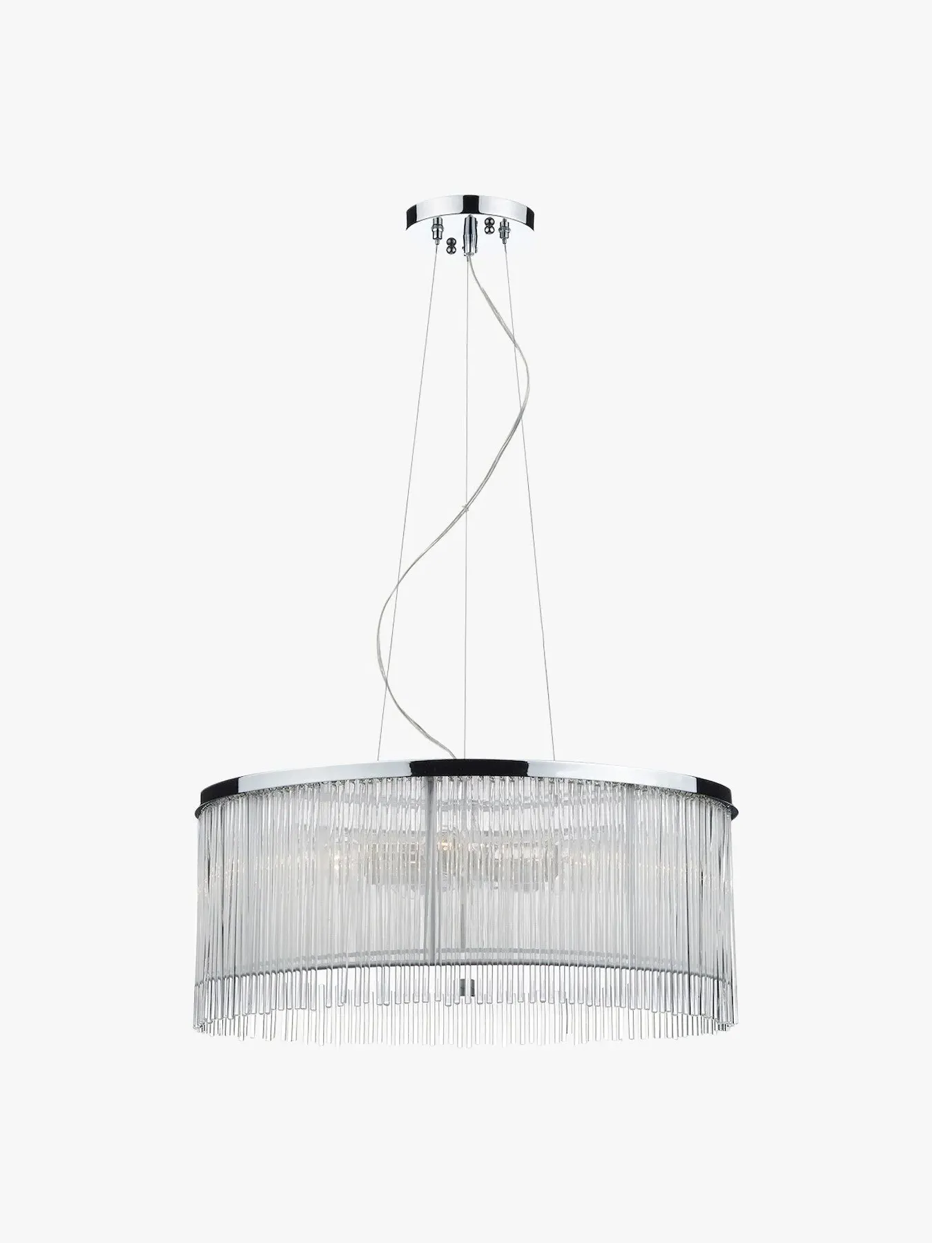 3-Light Pendant Light - Clear Glass, Chrome image