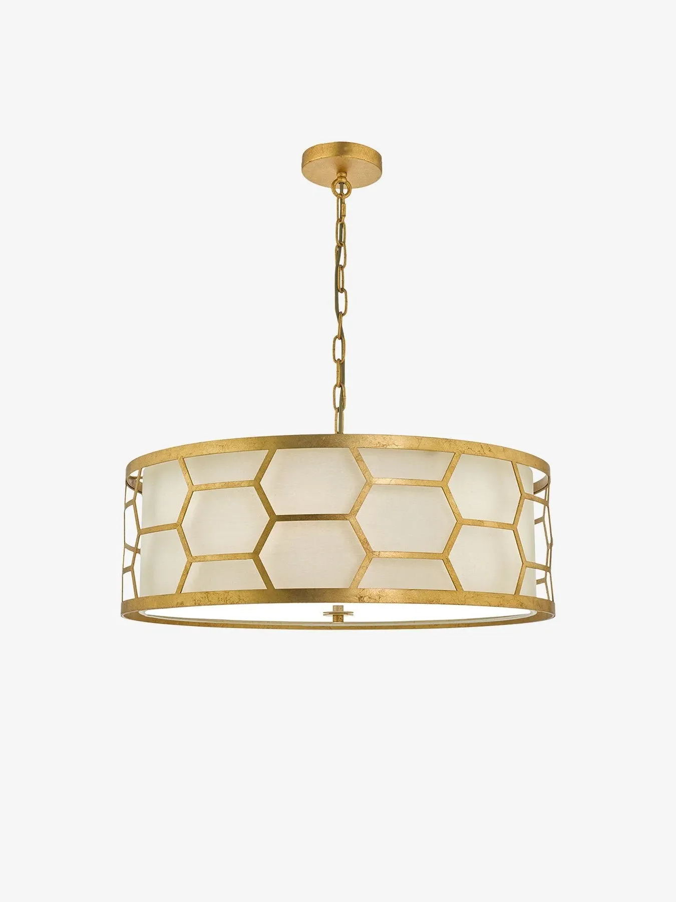 4-Light Pendant with Diffuser - Ivory, Linen image
