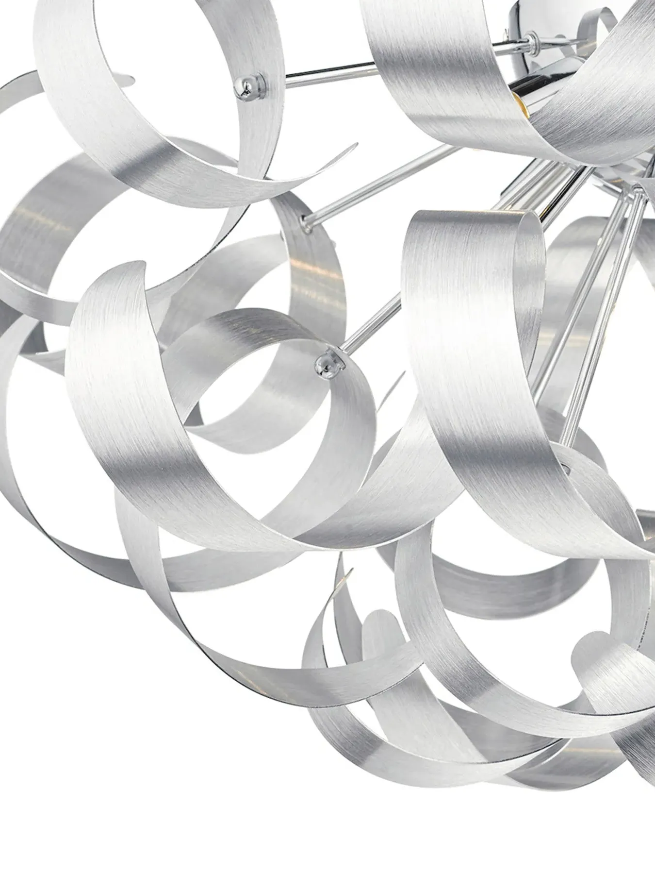 5-Light Flush Ceiling Light - Brushed Aluminium