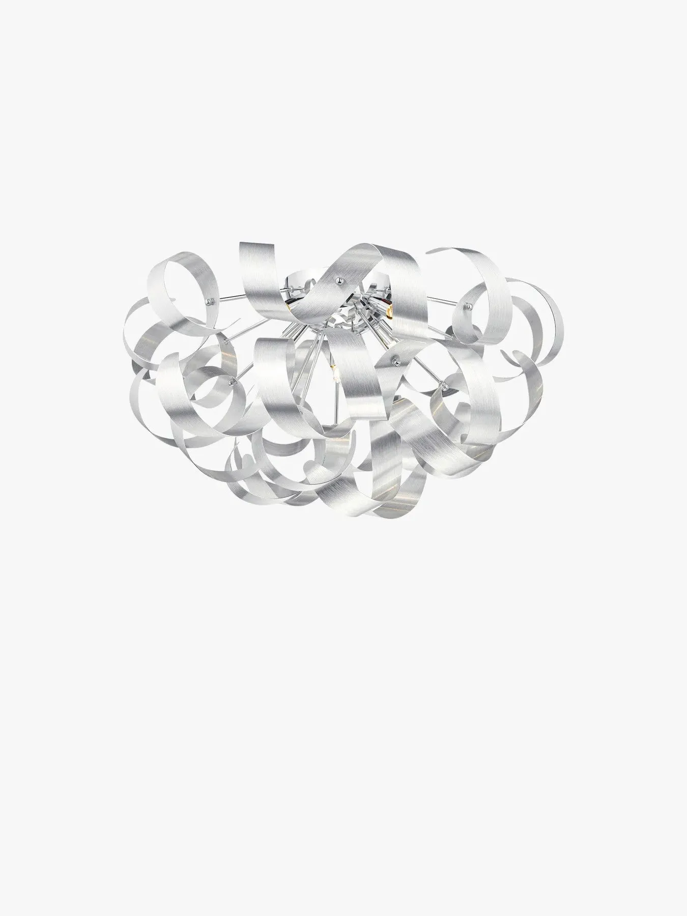 5-Light Flush Ceiling Light - Brushed Aluminium image