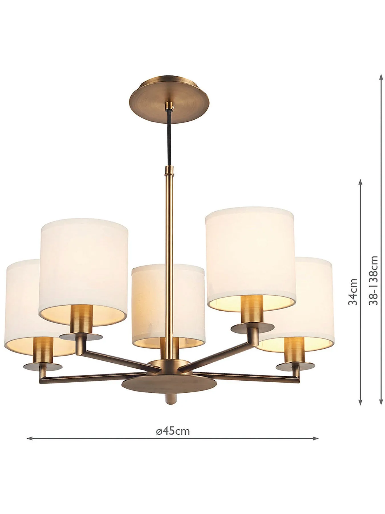 5-Light Pendant Base Dual Mount - Antique Bronze