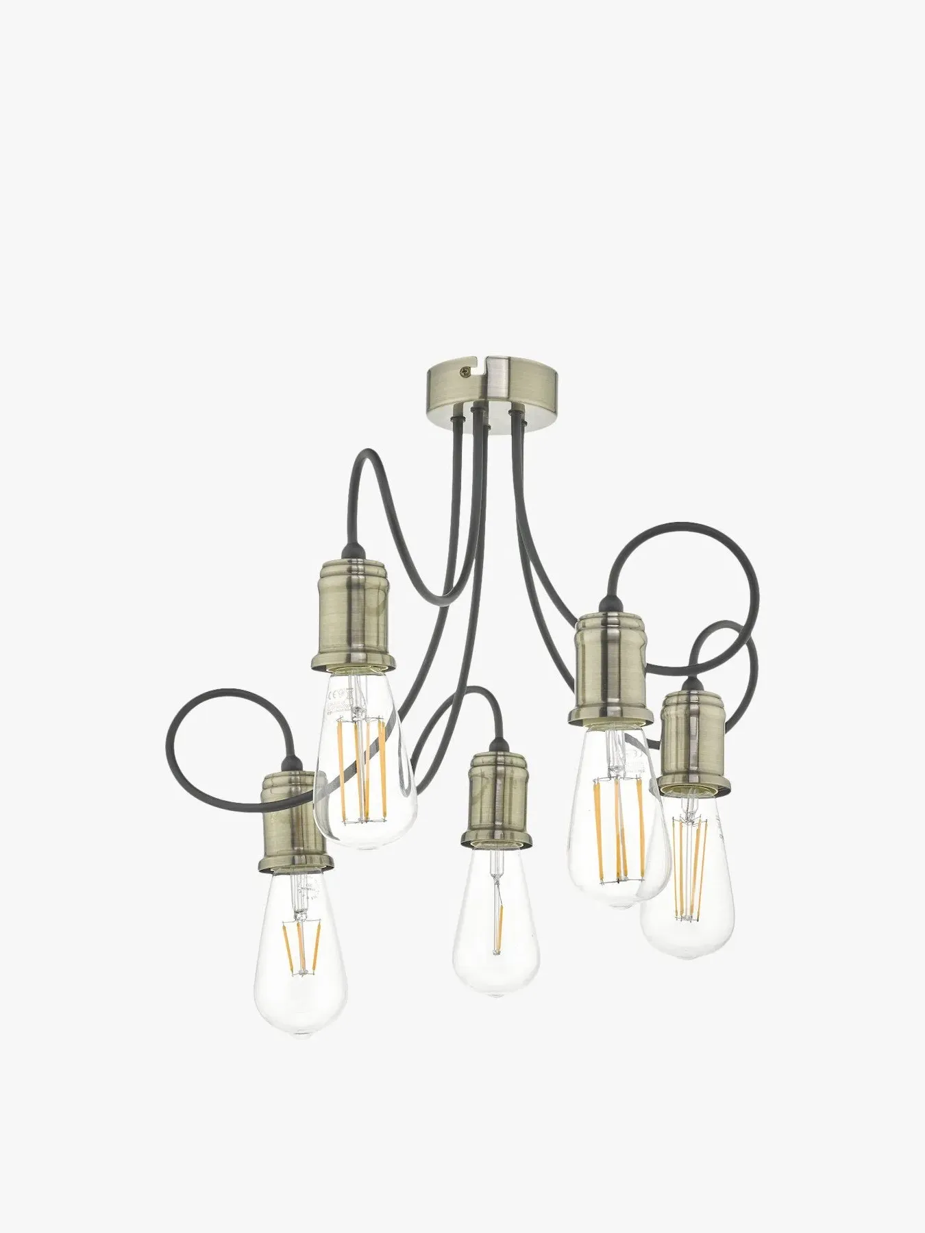 5-Light Pendant Light - Antique Brass, Metal image