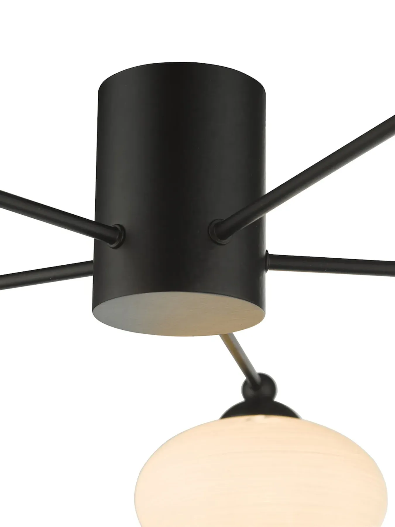 5-Light Semi Flush Ceiling Light - Matt Black