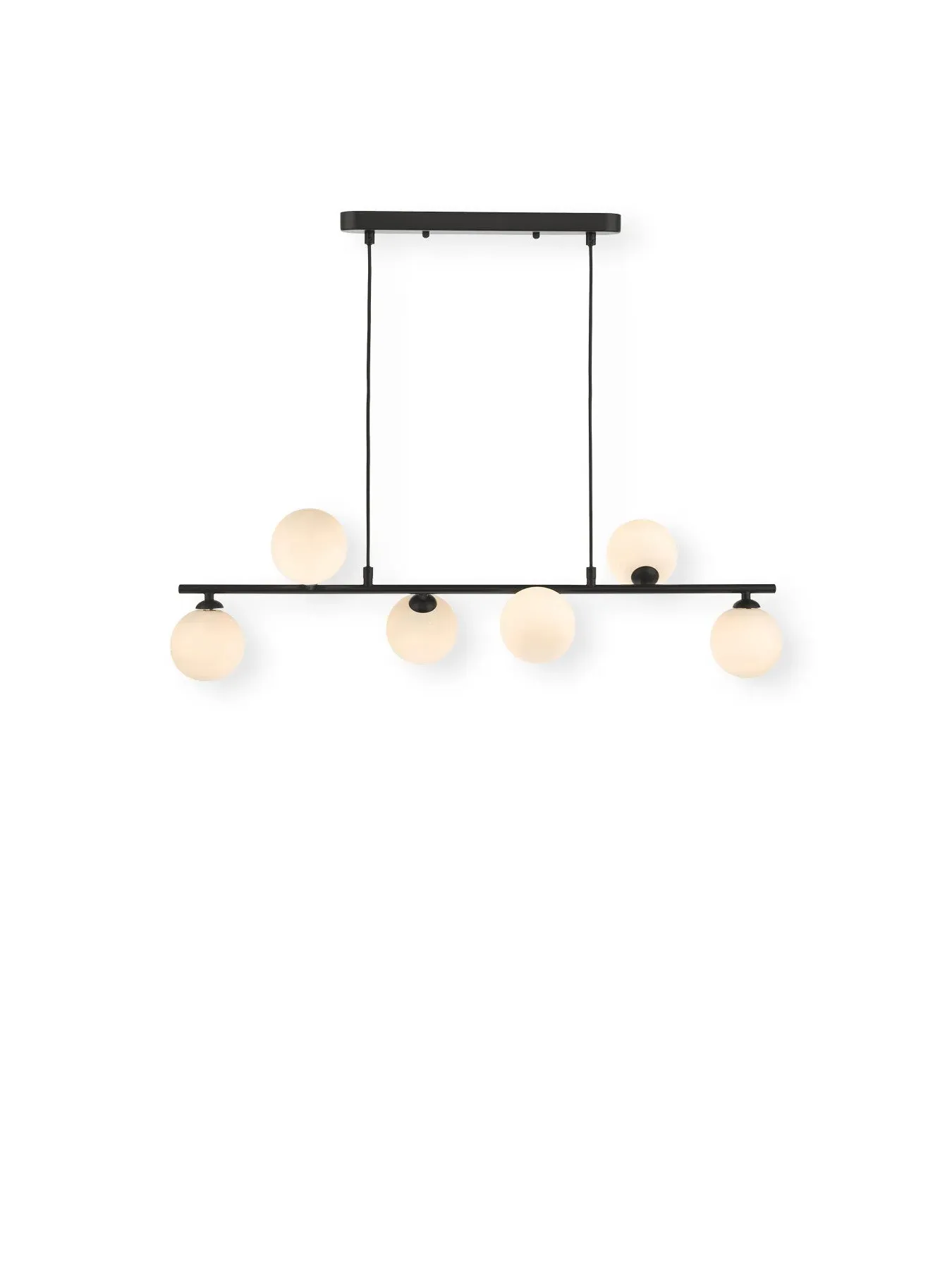 6-Light Bar Pendant with Spiral Design - Black image