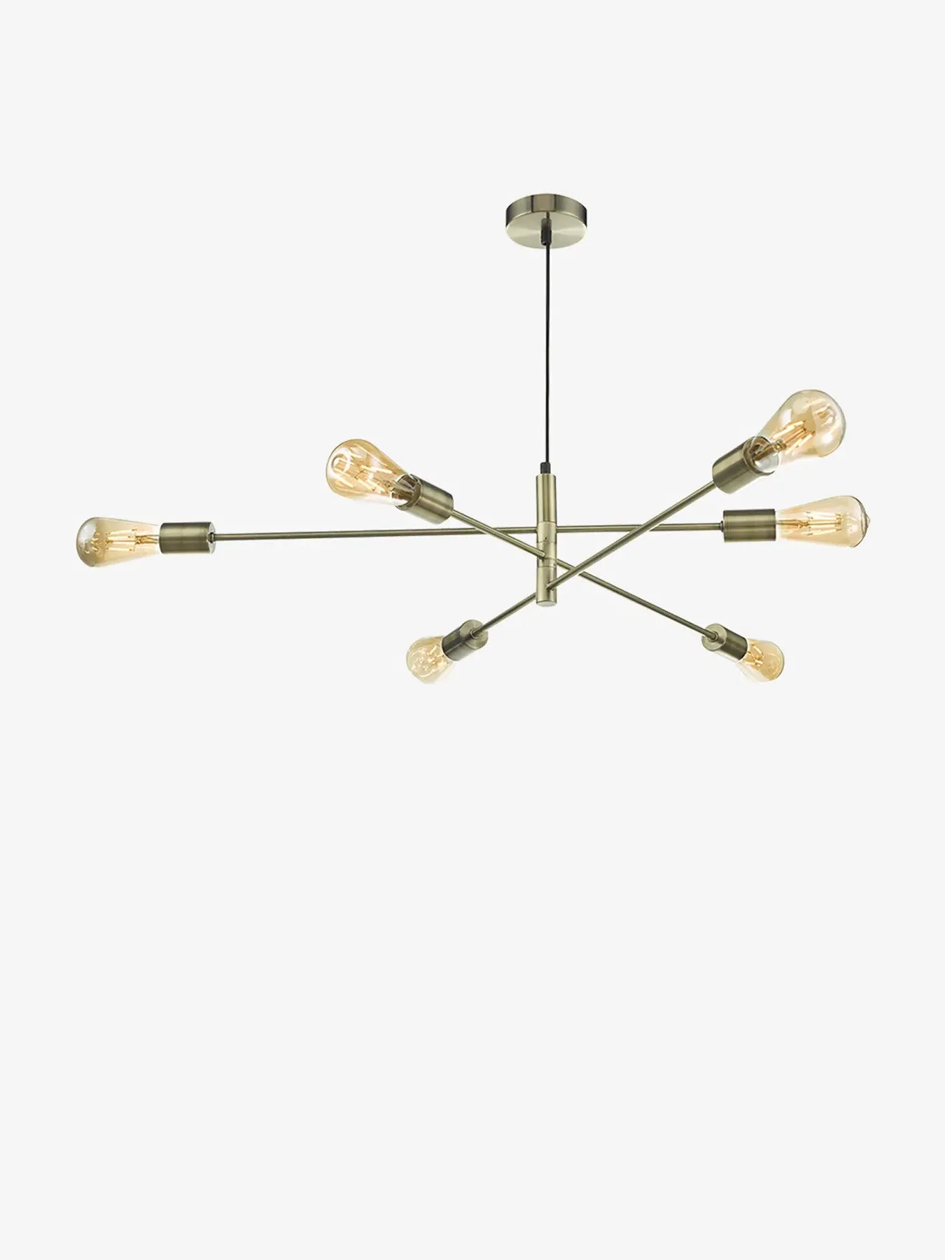 6-Light Pendant Light - Antique Brass, Metal image