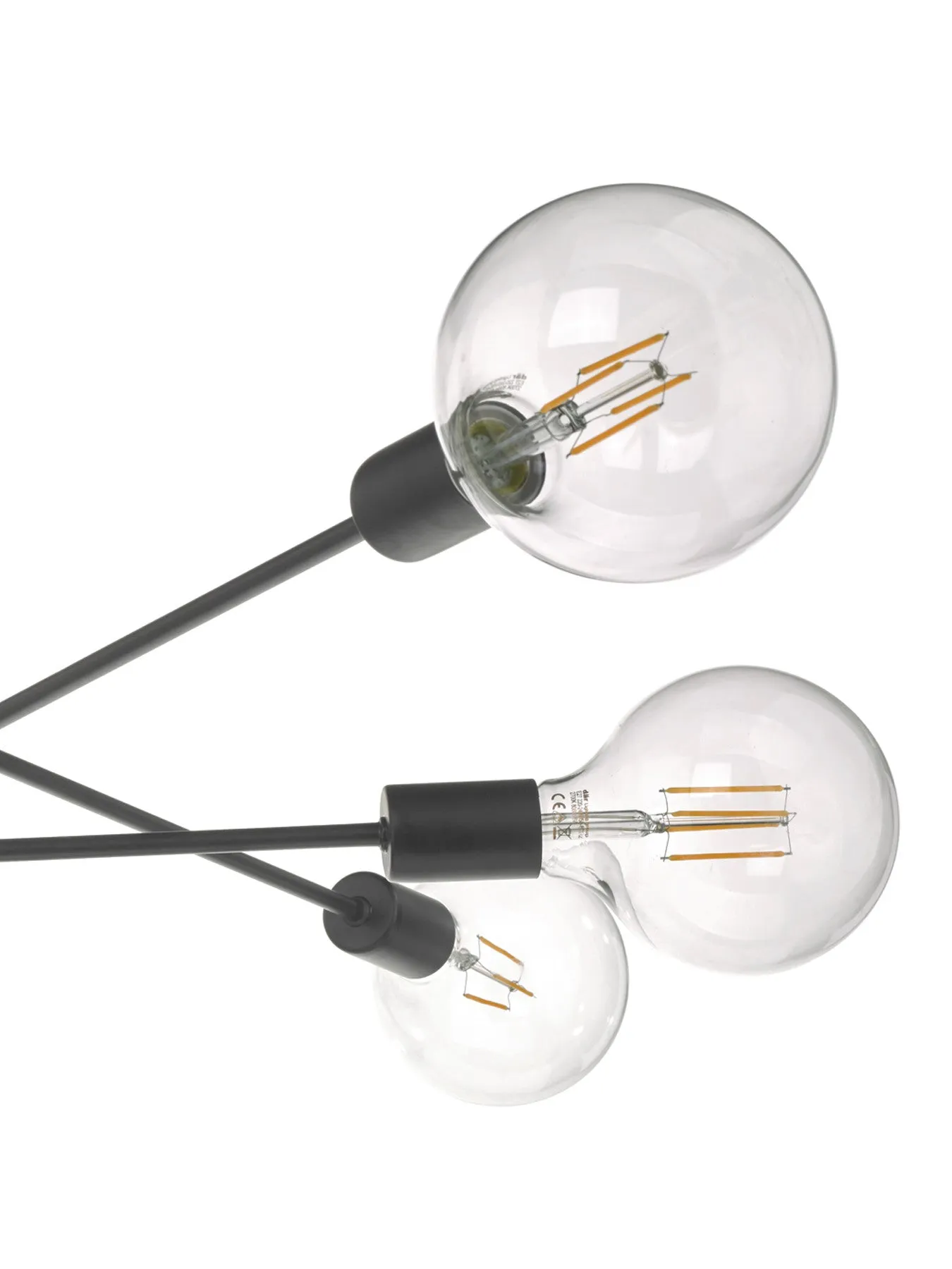 6-Light Pendant Light Industrial Style - Black