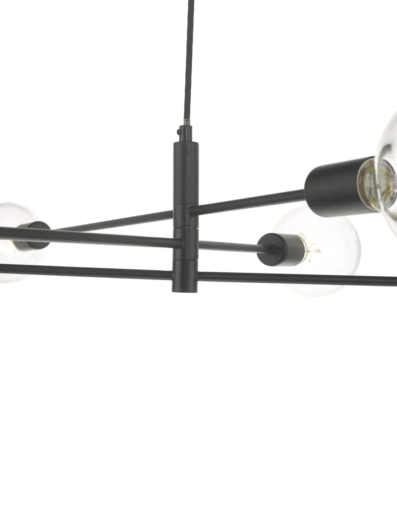 6-Light Pendant Light Industrial Style - Black