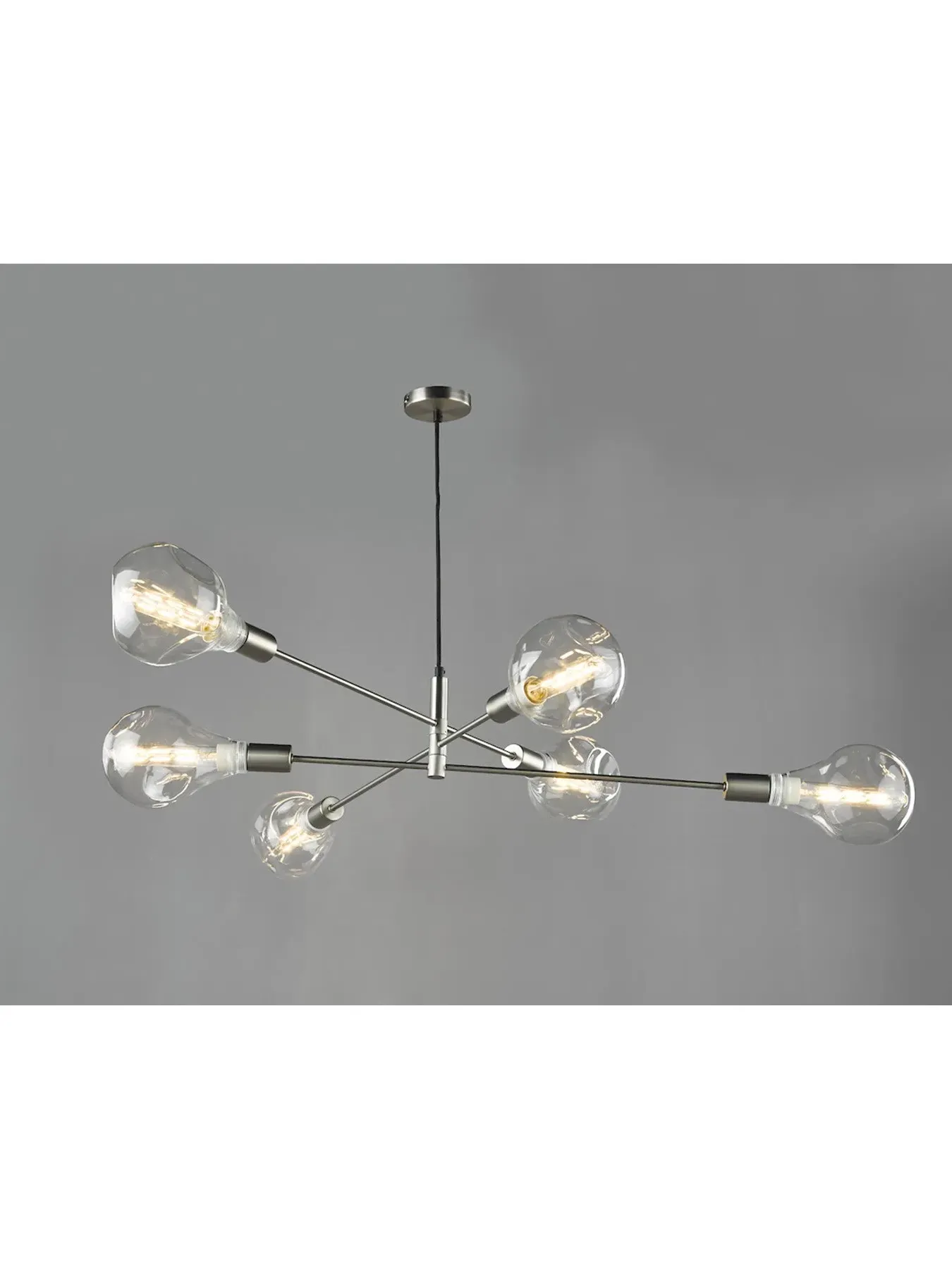 6-Light Pendant Light - Satin Chrome, Metal