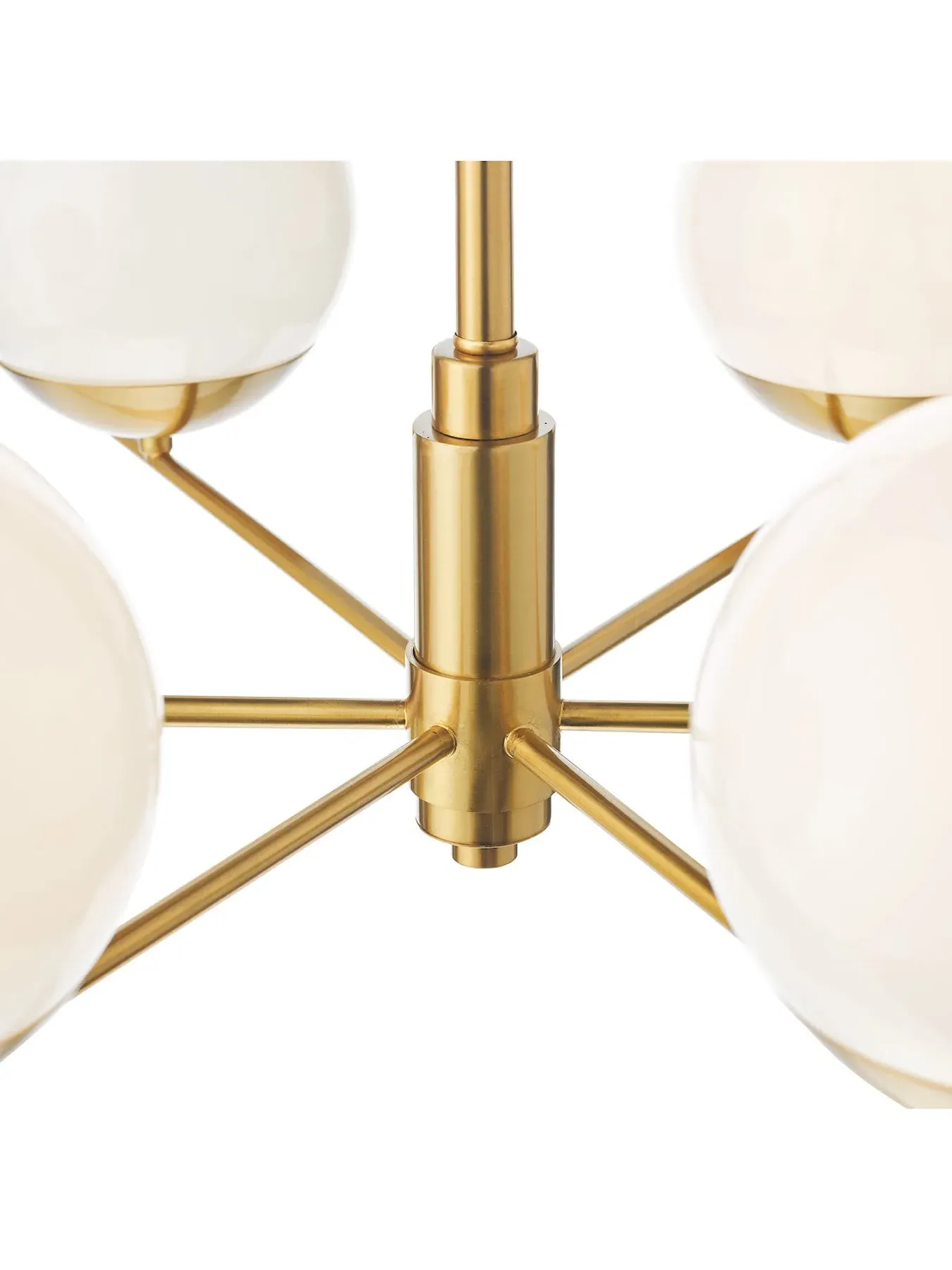 6-Light Pendant with Opal Glass - Brass