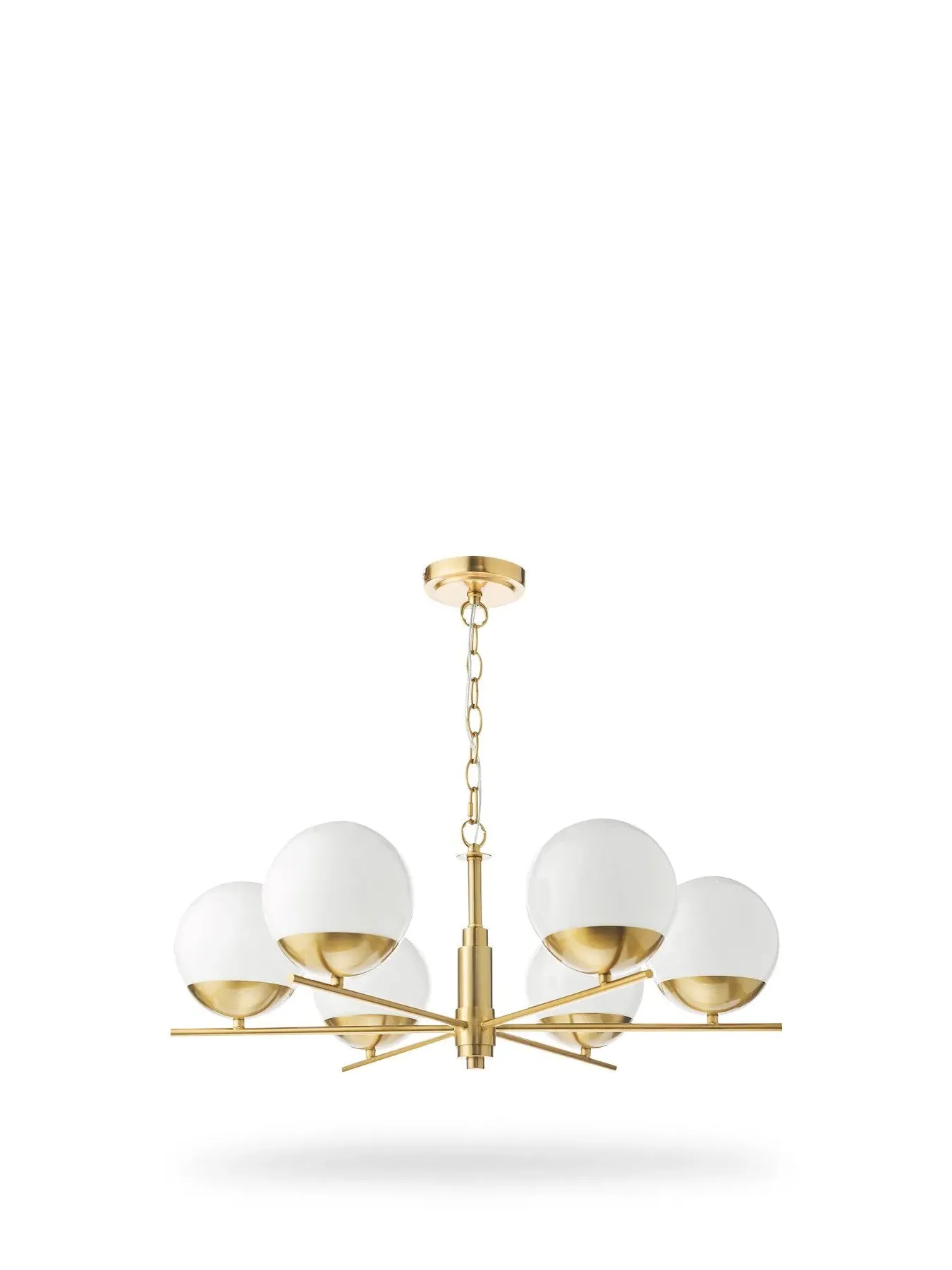 6-Light Pendant with Opal Glass - Brass image