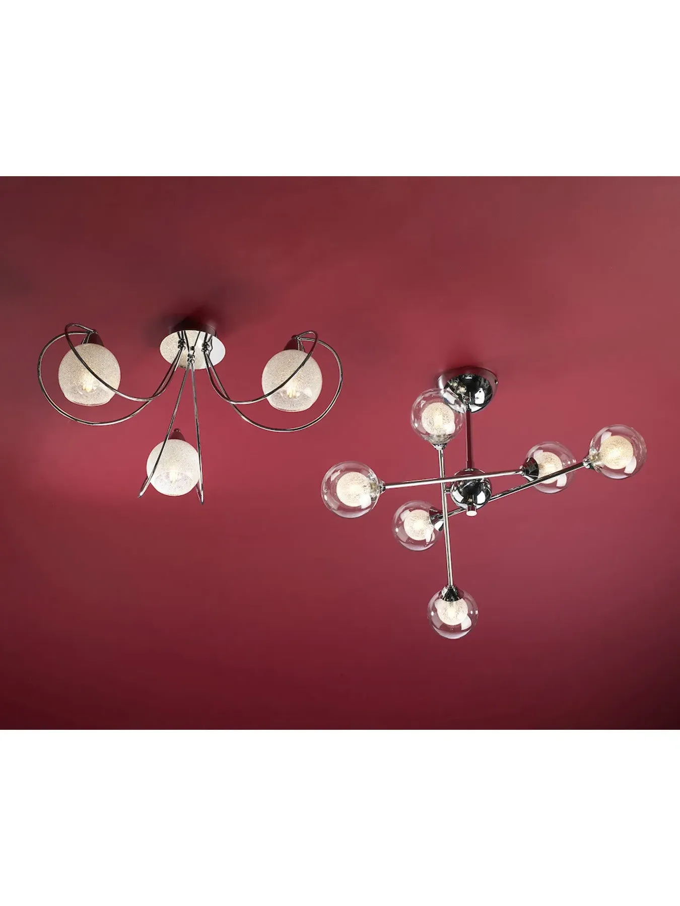 6-Light Semi Flush Ceiling Light - Chrome