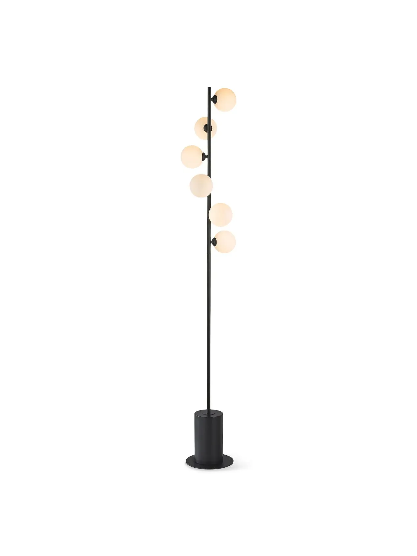 6-Light Spiral Floor Lamp - Black, Metal image