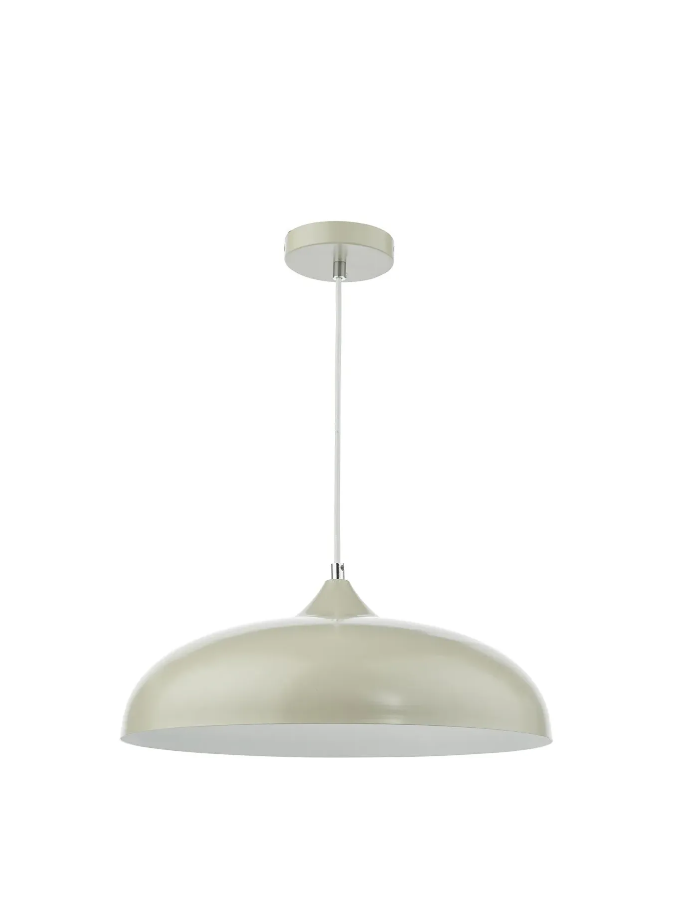 Dome Pendant Light with Chrome Details - Taupe