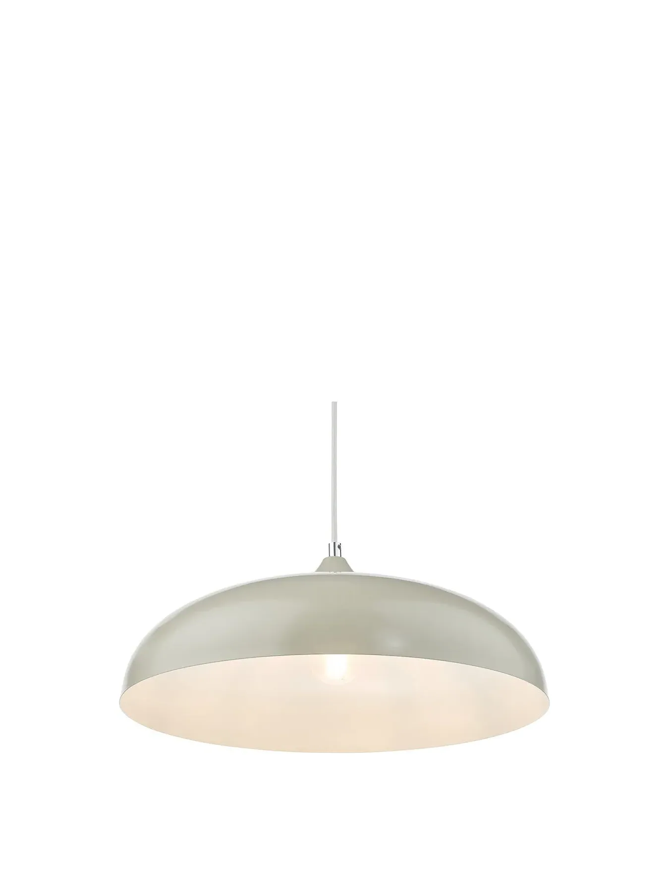 Dome Pendant Light with Chrome Details - Taupe