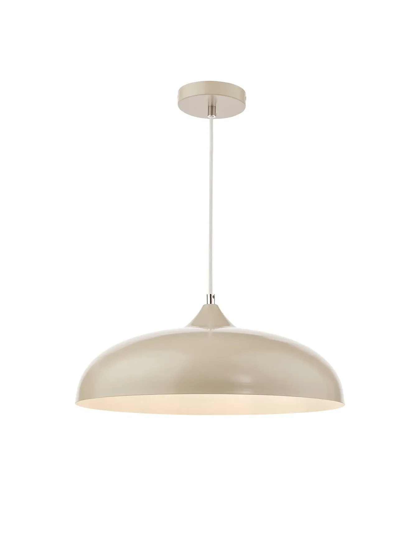 Dome Pendant Light with Chrome Details - Taupe image