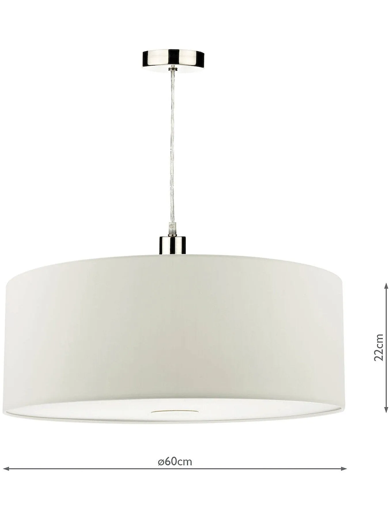 Drum Pendant Shade Easyfit - White, Faux Silk