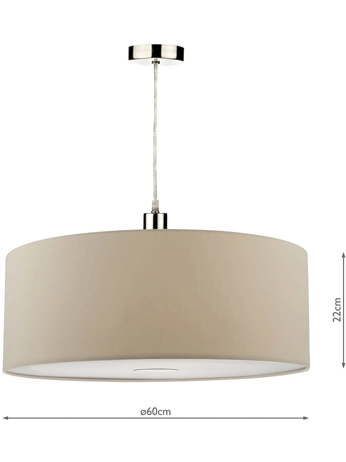 Drum Shade Pendant Light - Taupe, Faux Silk