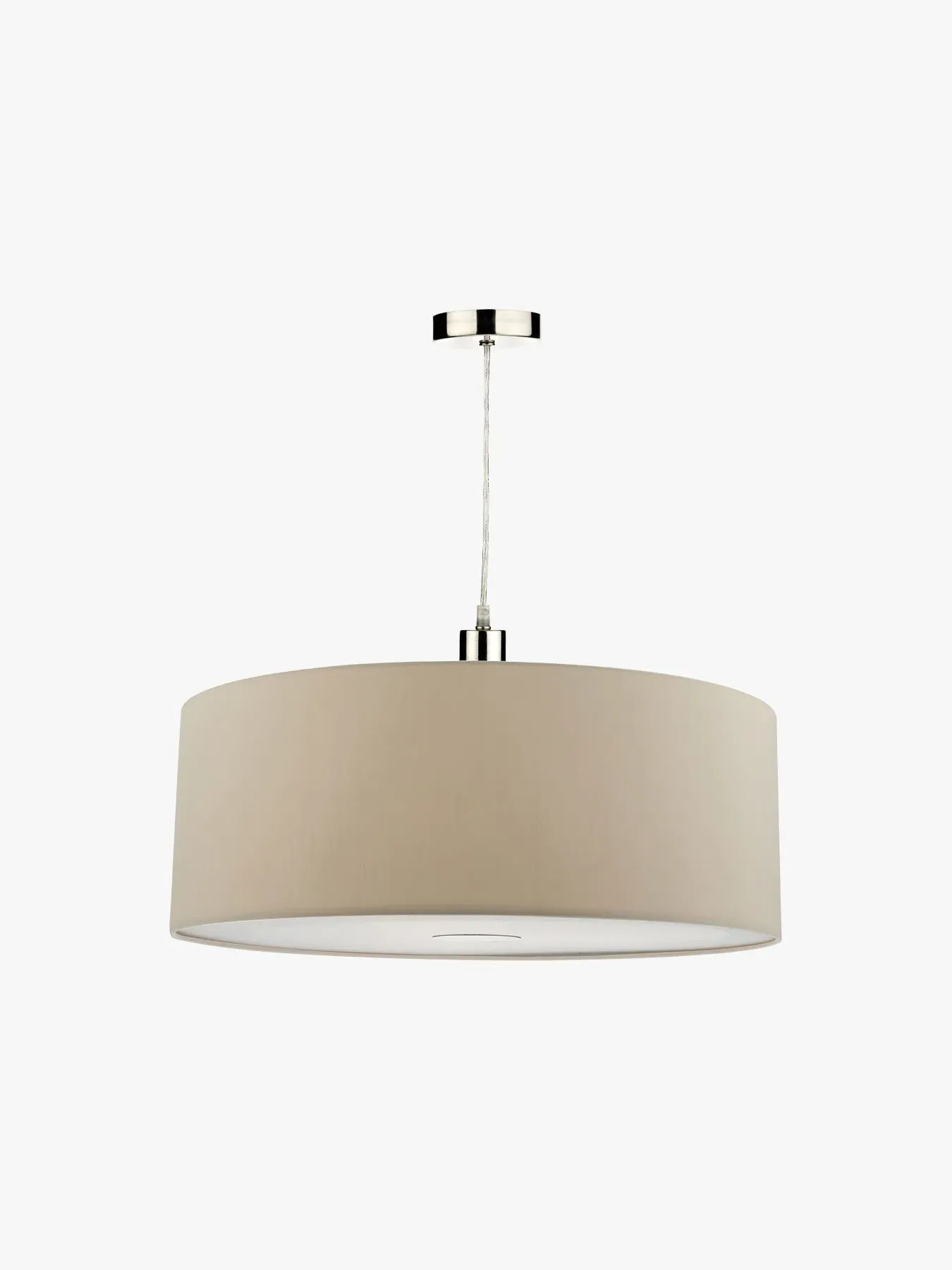 Drum Shade Pendant Light - Taupe, Faux Silk image