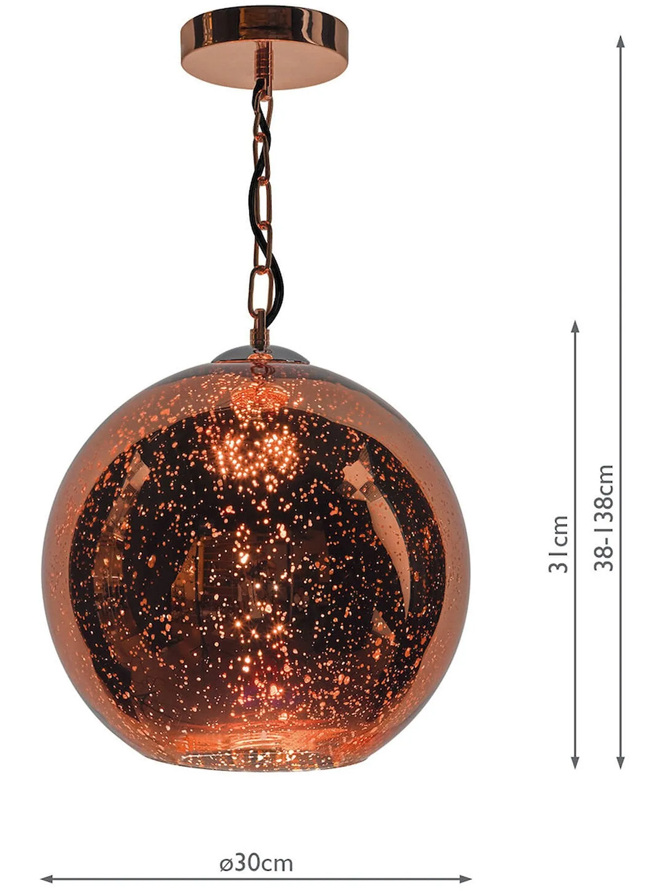 Globe Pendant Light - Copper, Glass