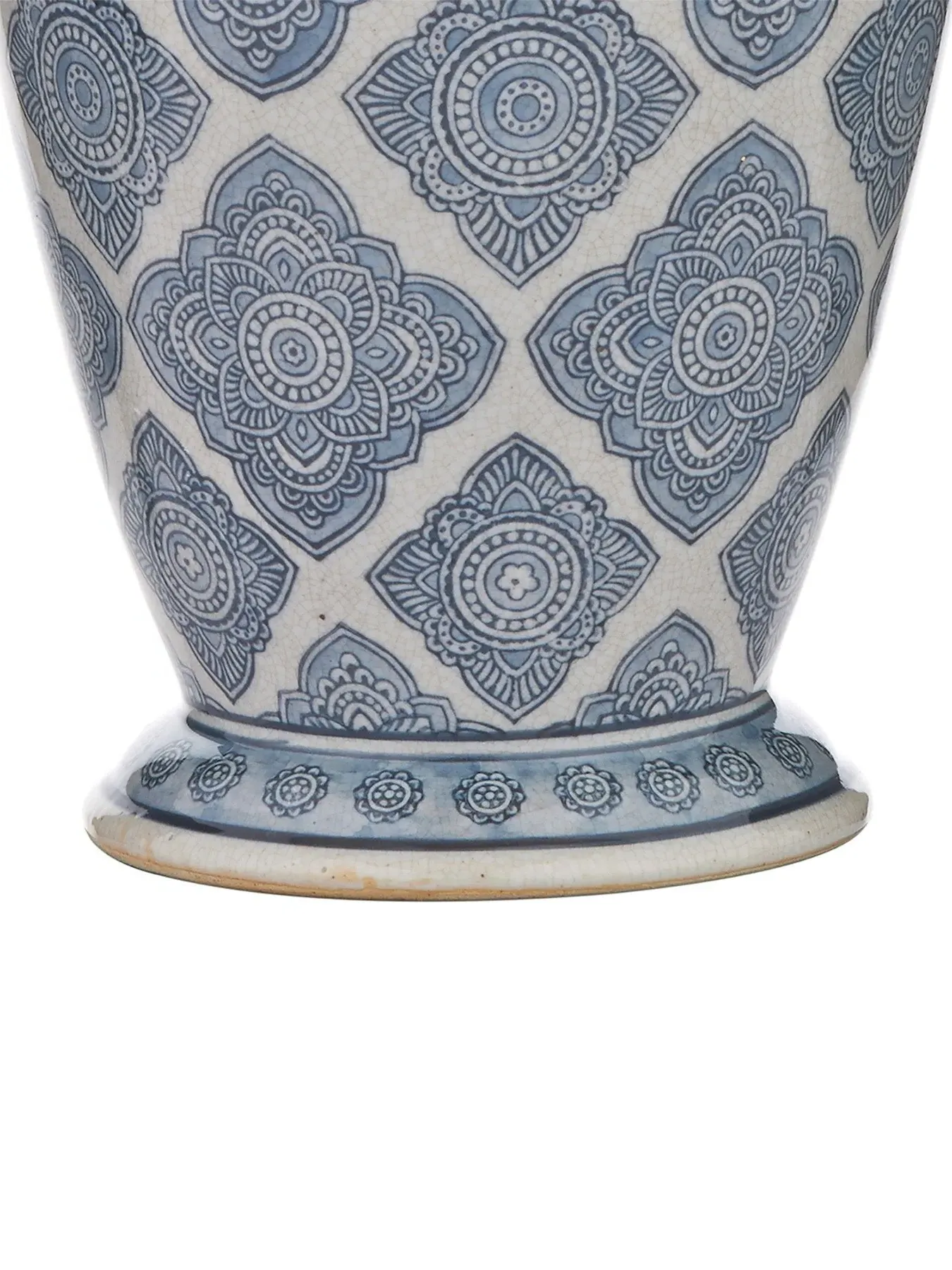 Table Lamp with Rocker Switch - Blue, Ceramic