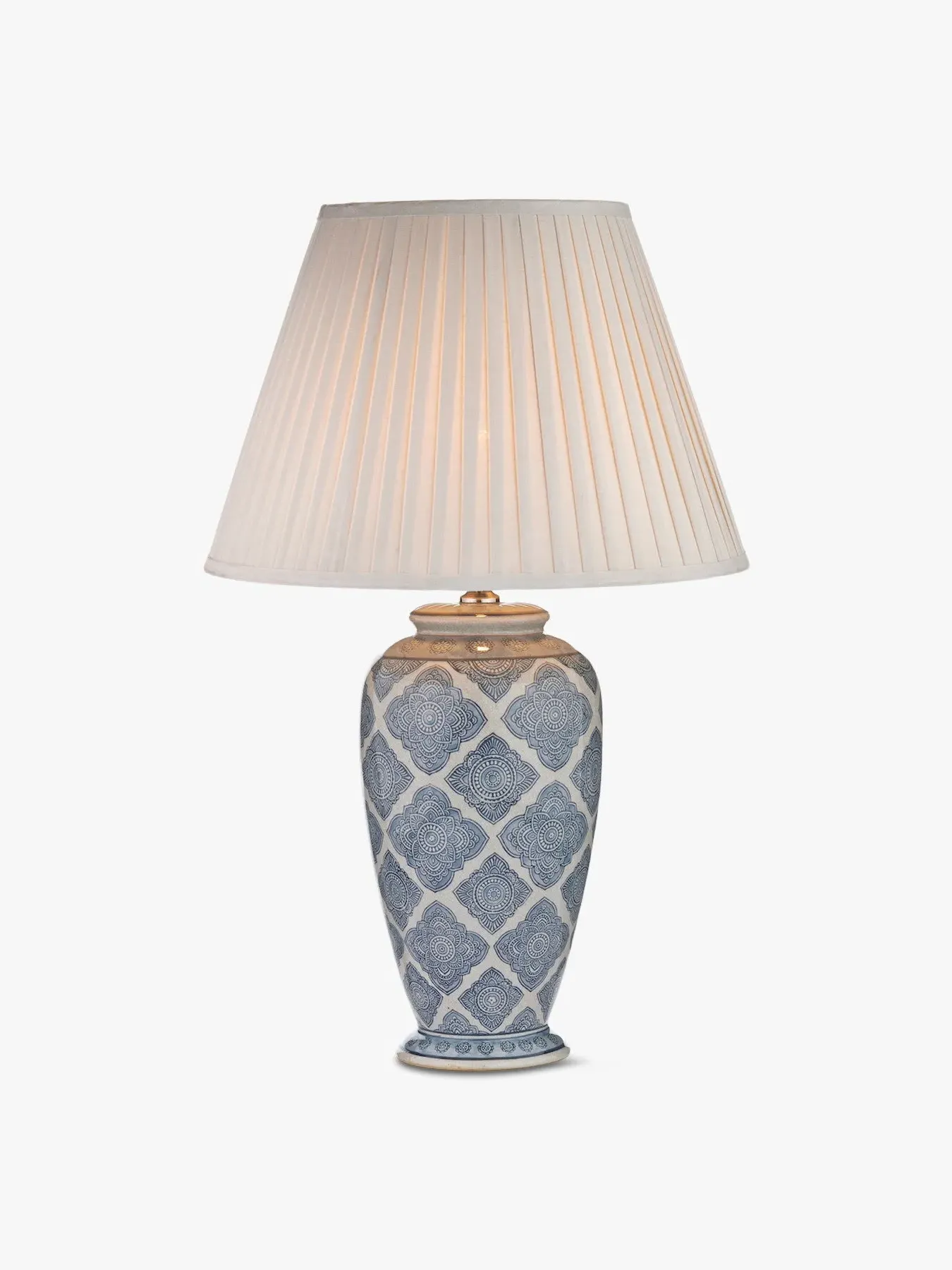 Table Lamp with Rocker Switch - Blue, Ceramic image