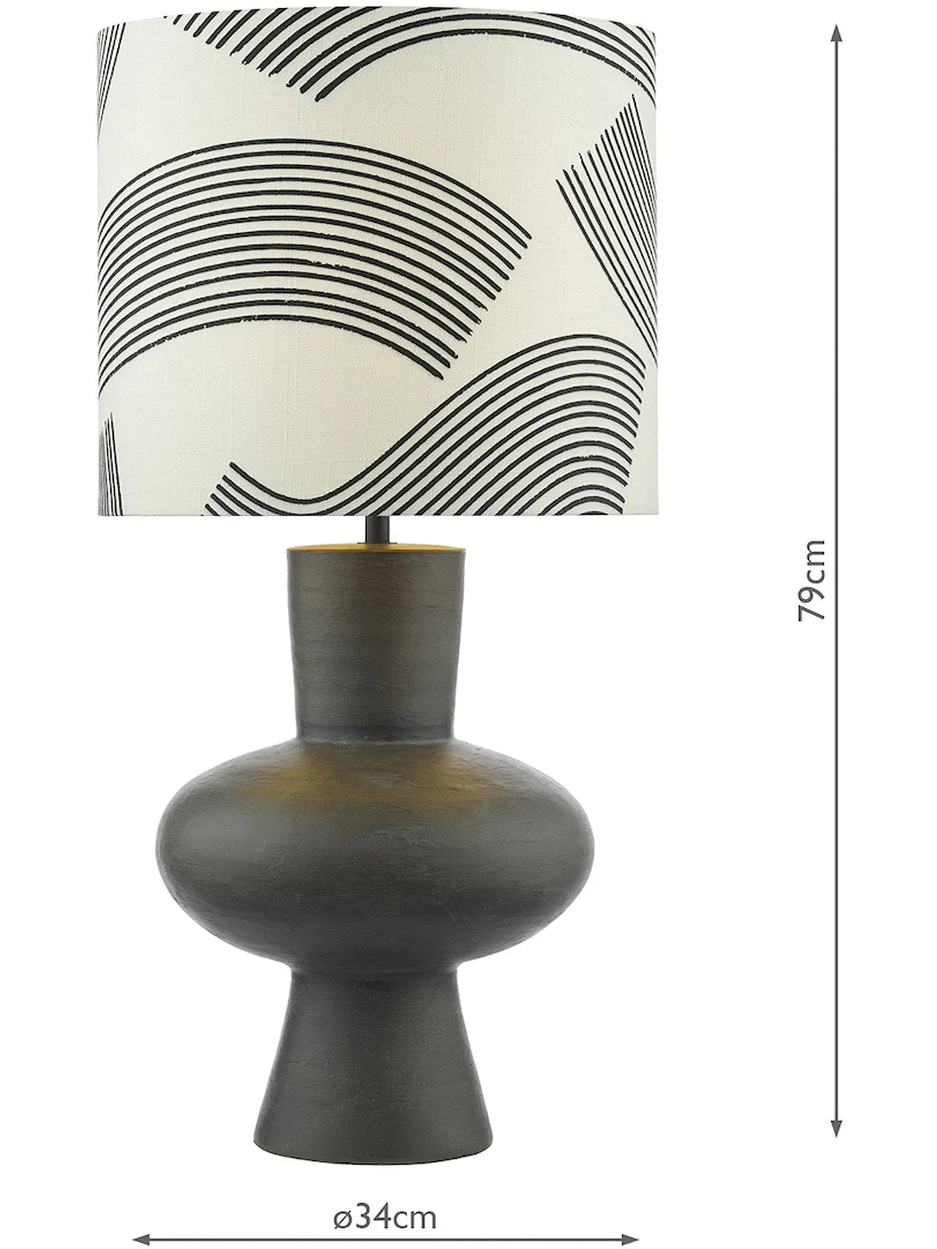 Table Lamp with Shade - Black, Linen