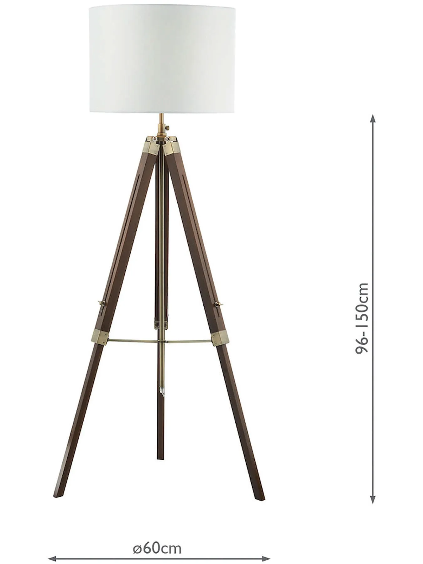 Tripod Floor Lamp Base - Dark Wood