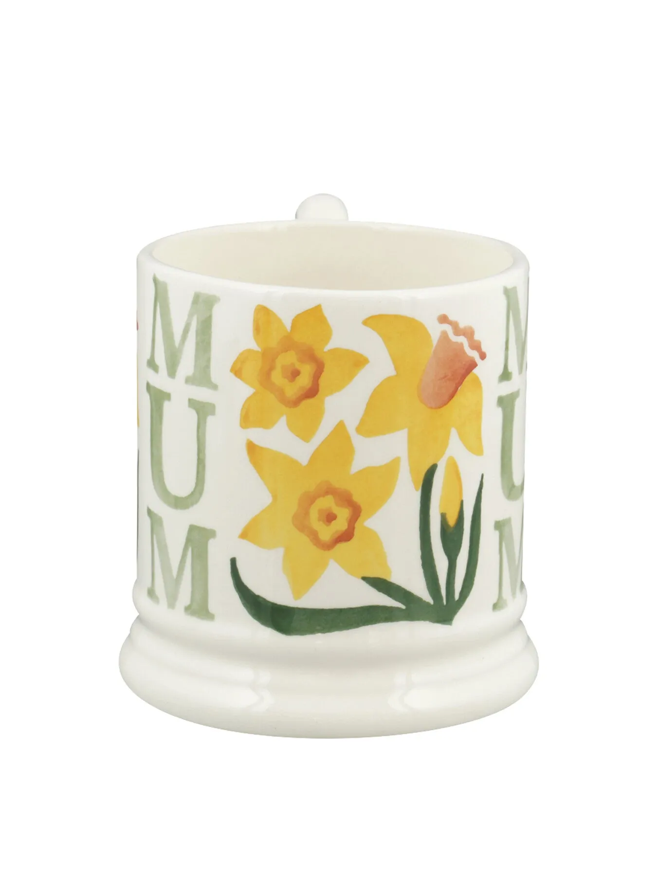 Half Pint Mug with Daffodil Design - Ceramic