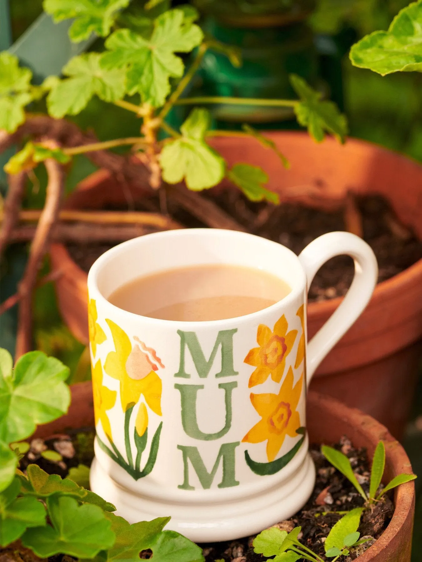 Half Pint Mug with Daffodil Design - Ceramic